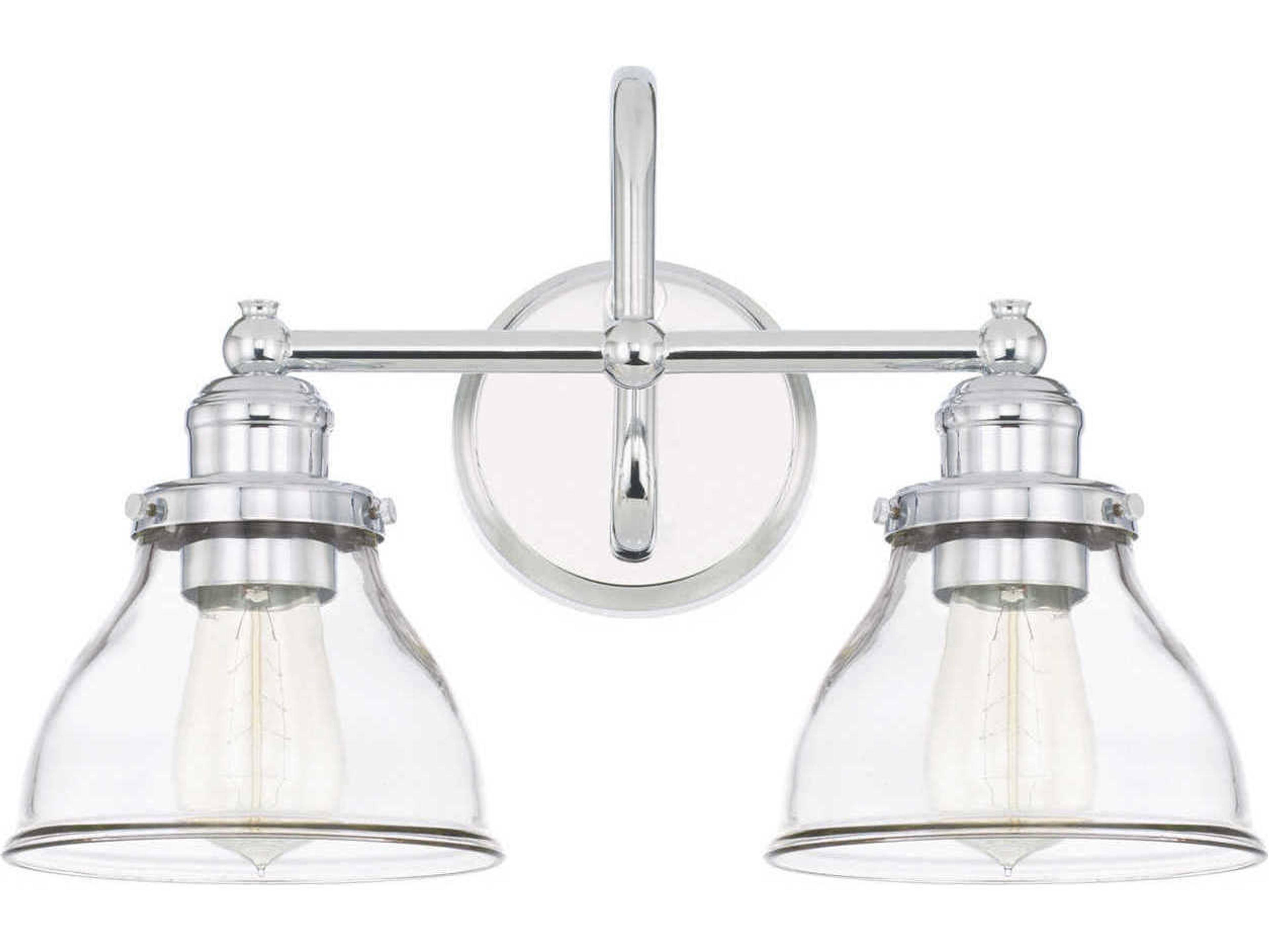 Baxter 2-Light Chrome Glass Vanity Light