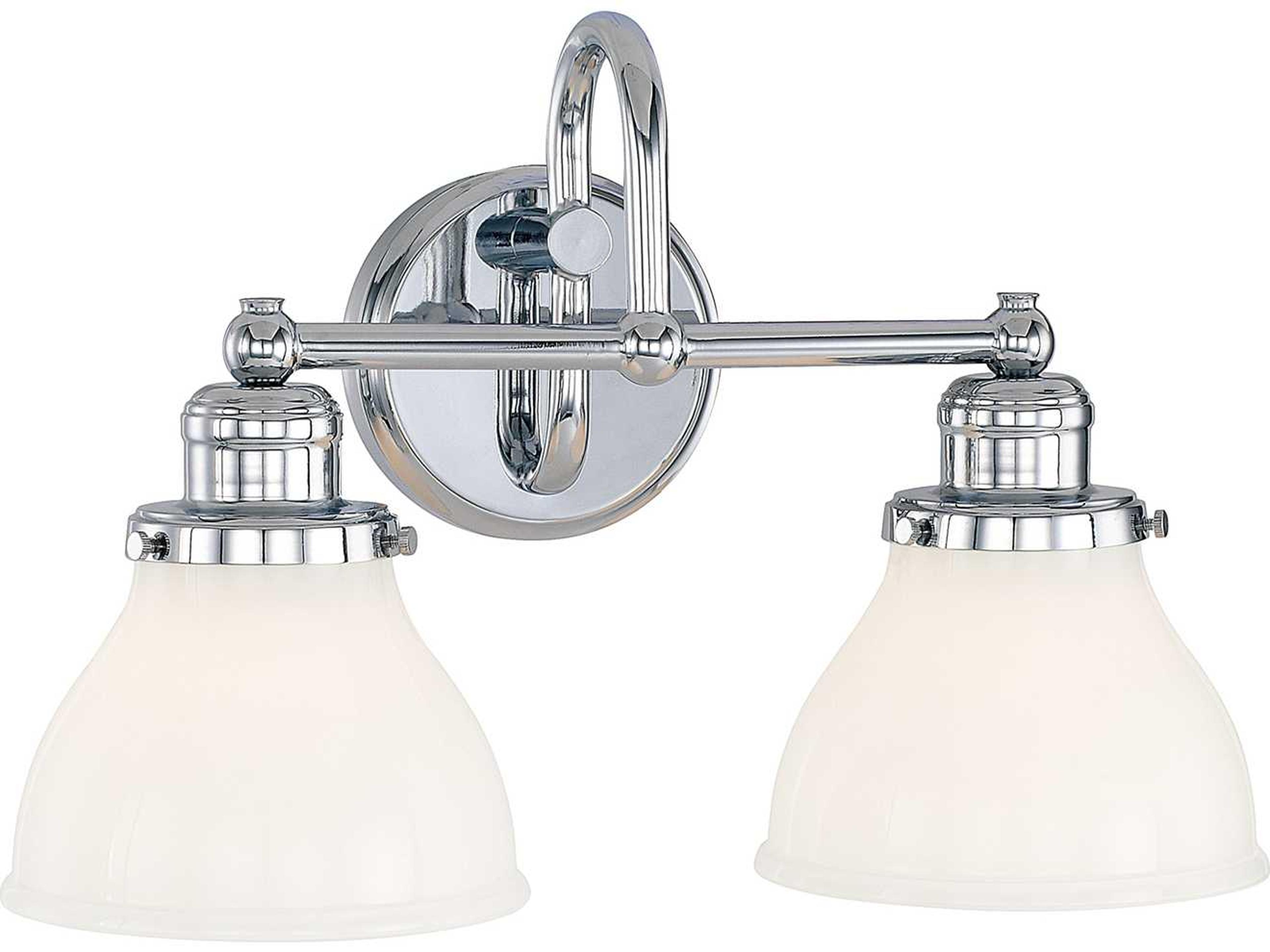 Baxter 2-Light Chrome Glass Vanity Light
