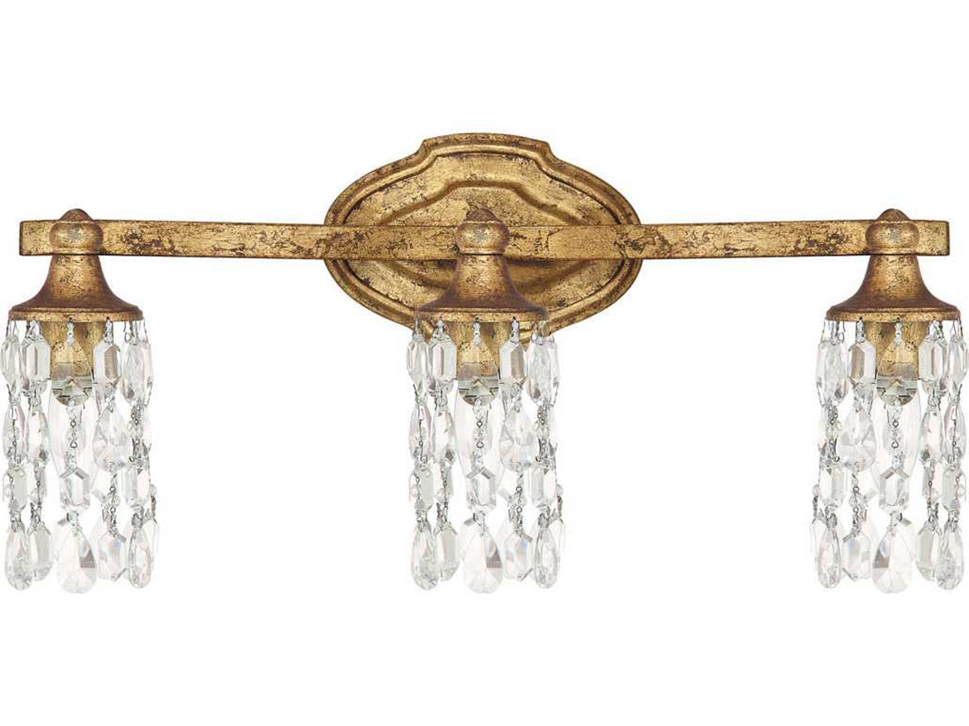 Blakely Antique Gold Crystal Vanity Light