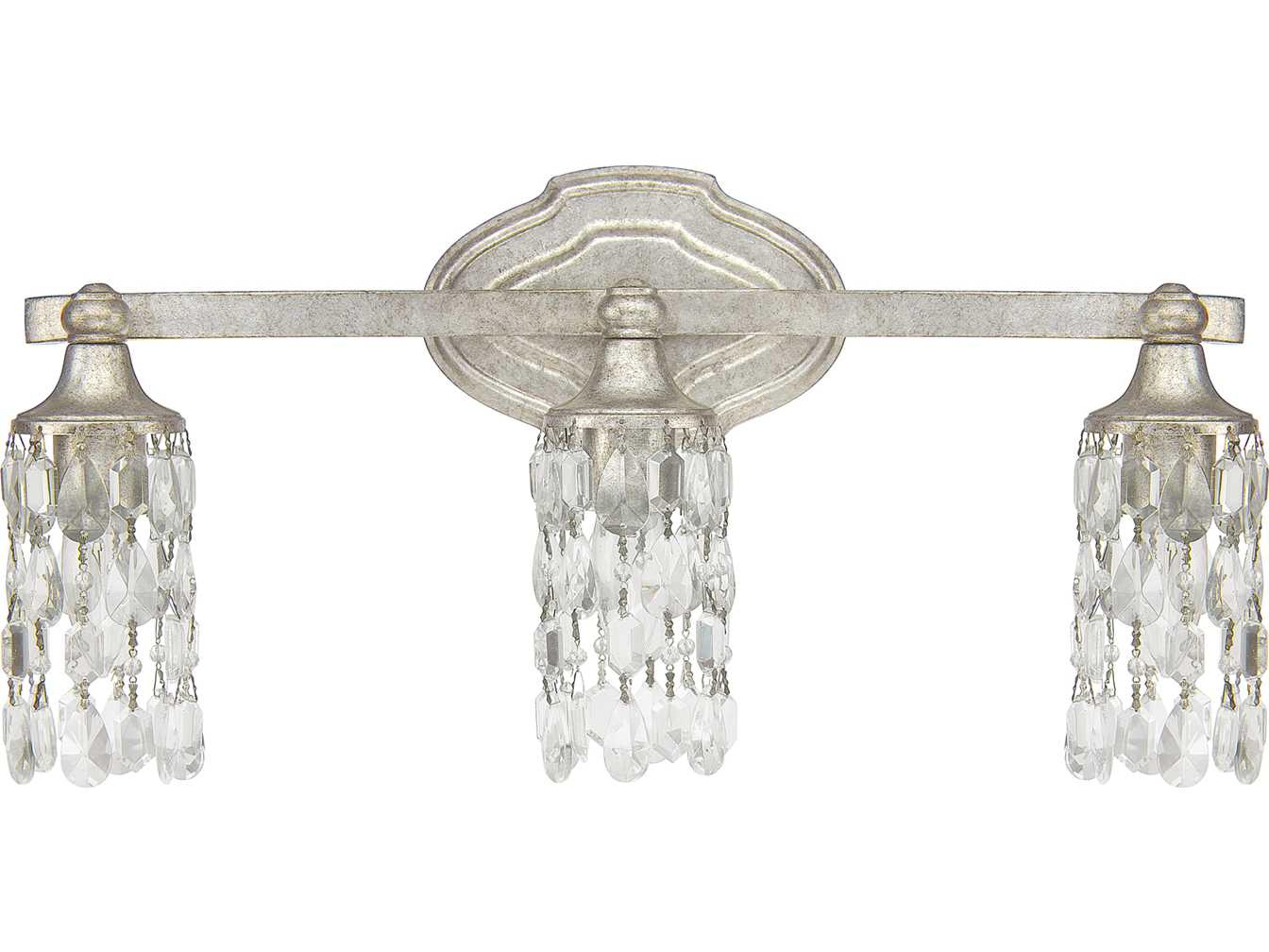 Blakely Antique Silver Crystal Vanity Light