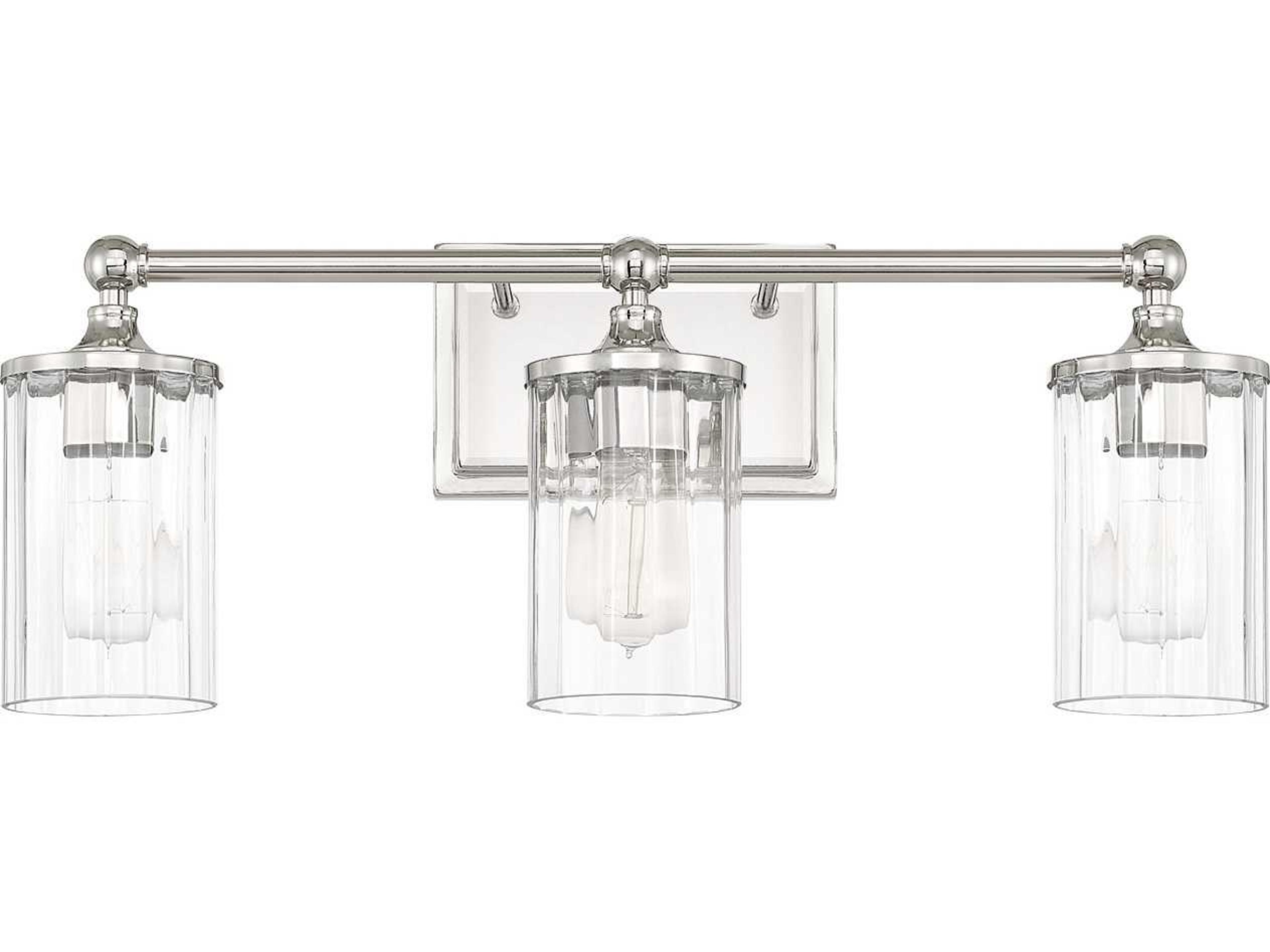 Camden 3-Light Polished Nickel Glass Vanity Light