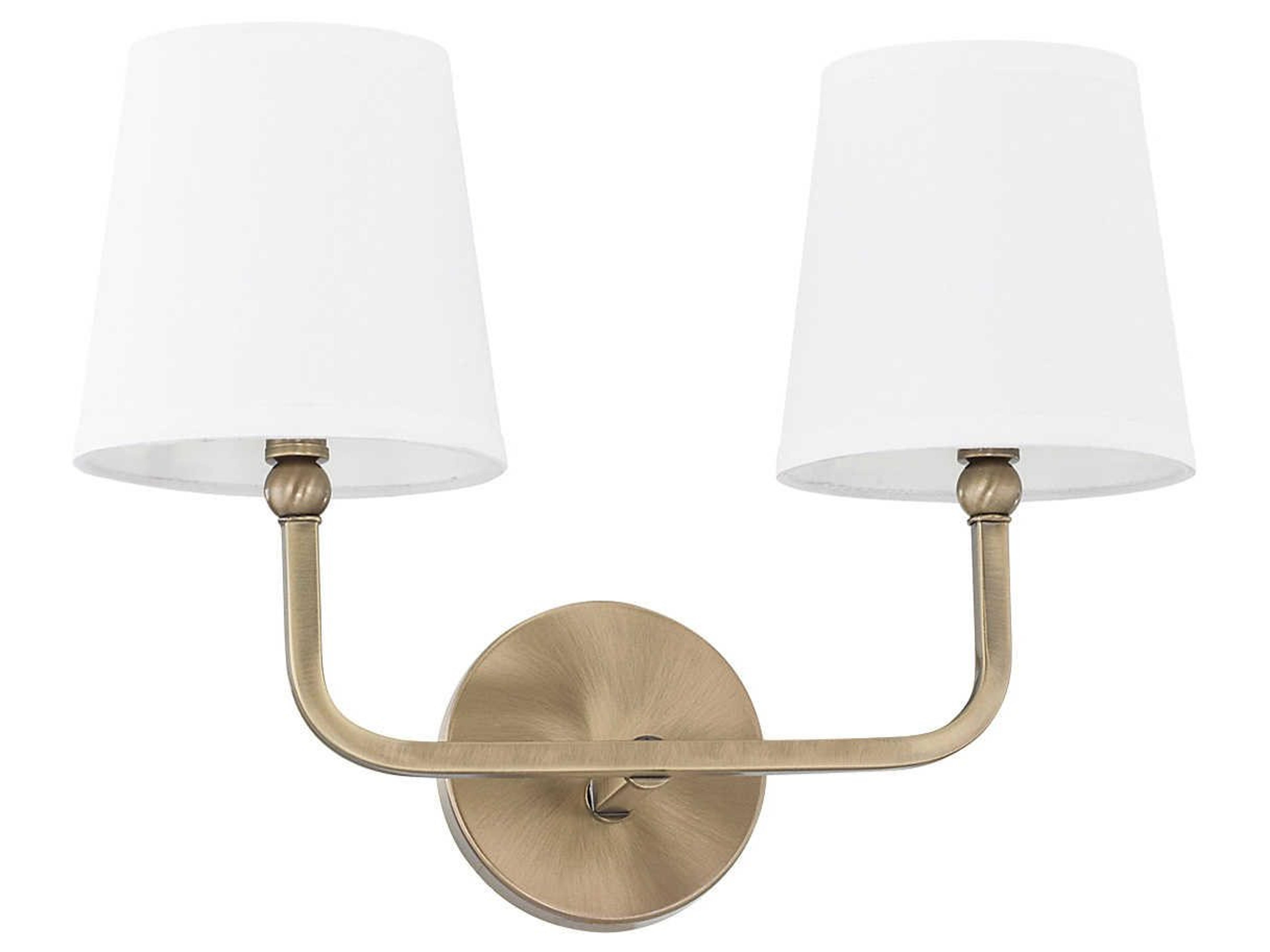 Dawson 2-Light Aged Brass Vanity Light