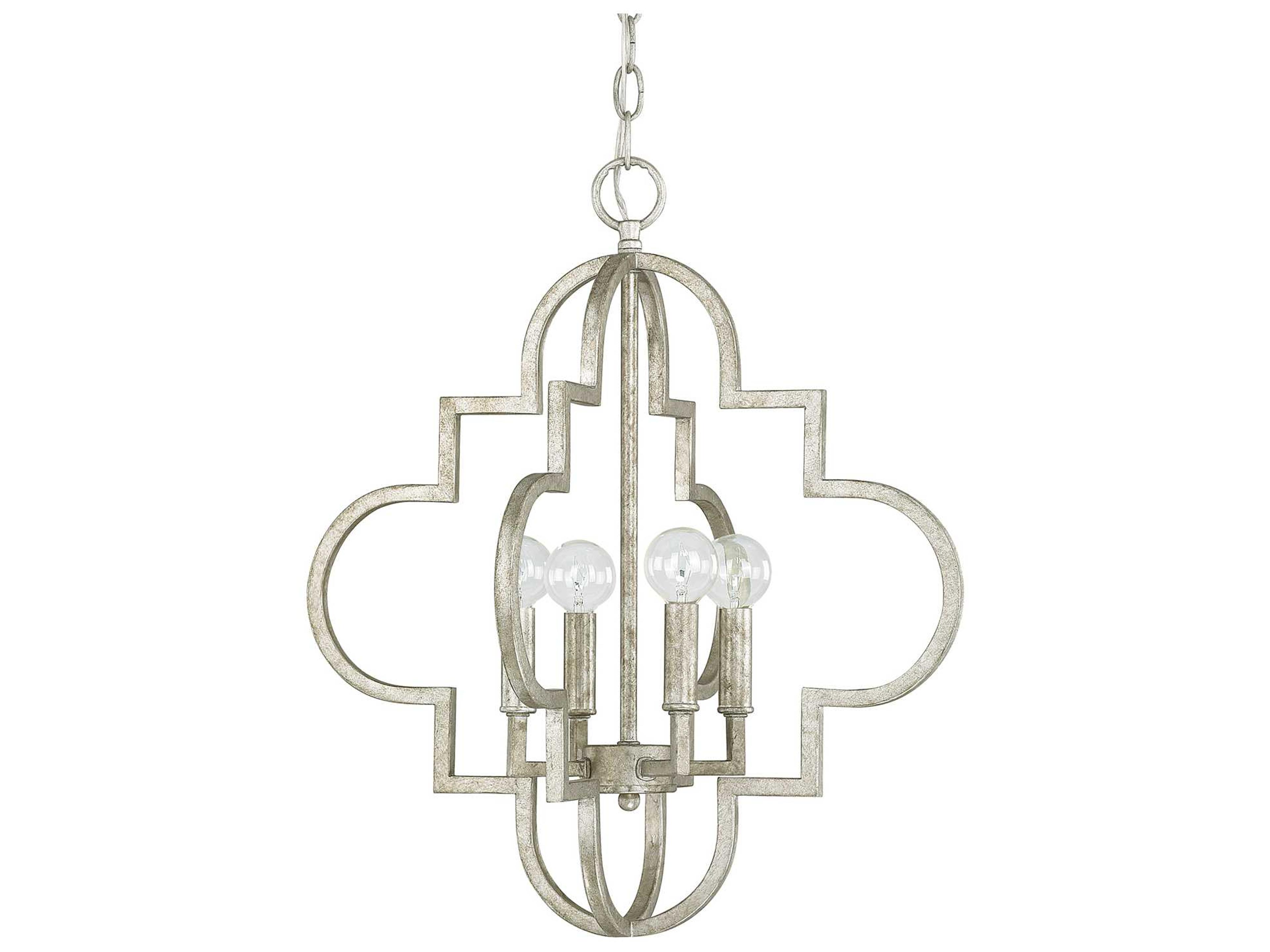 Ellis 4-Light Antique Silver Pendant