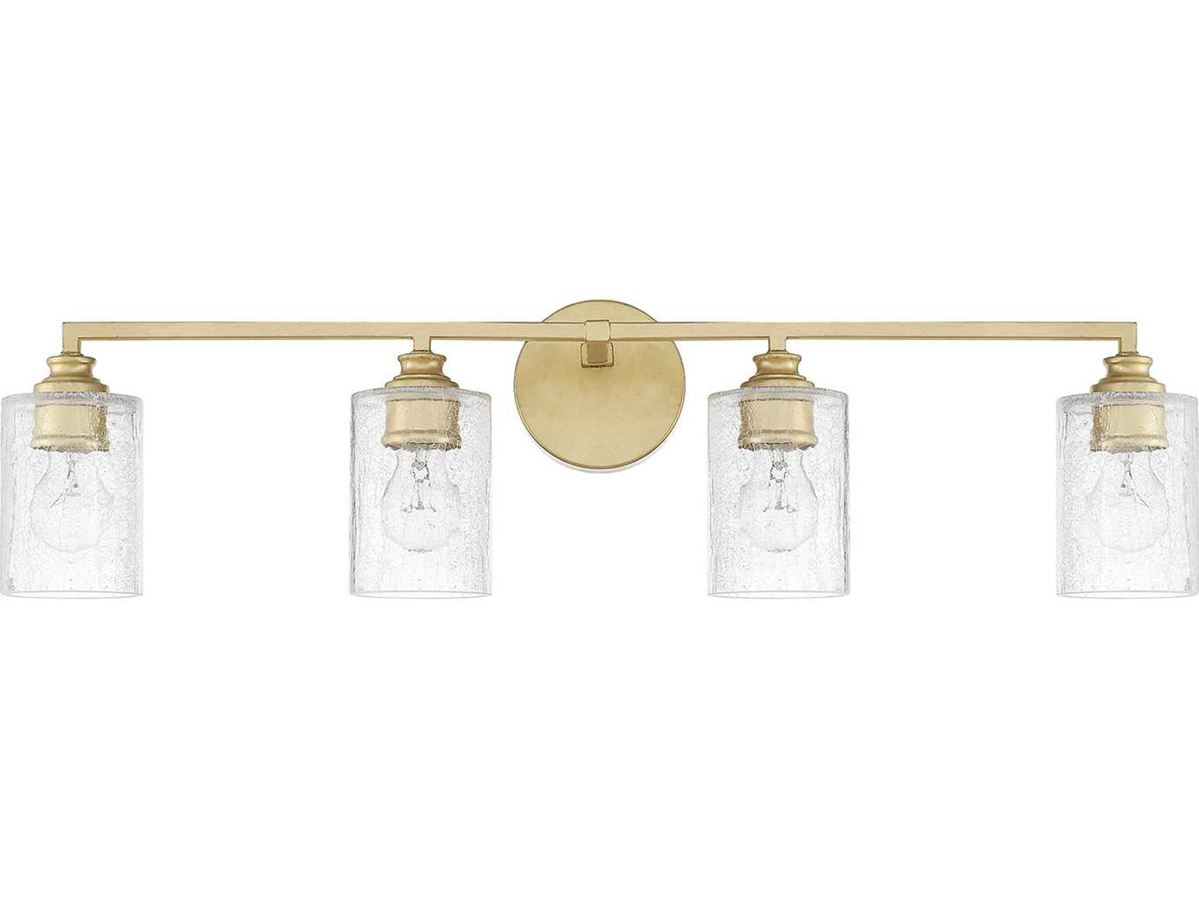 Milan 4-Light Gold Glass Vanity Light