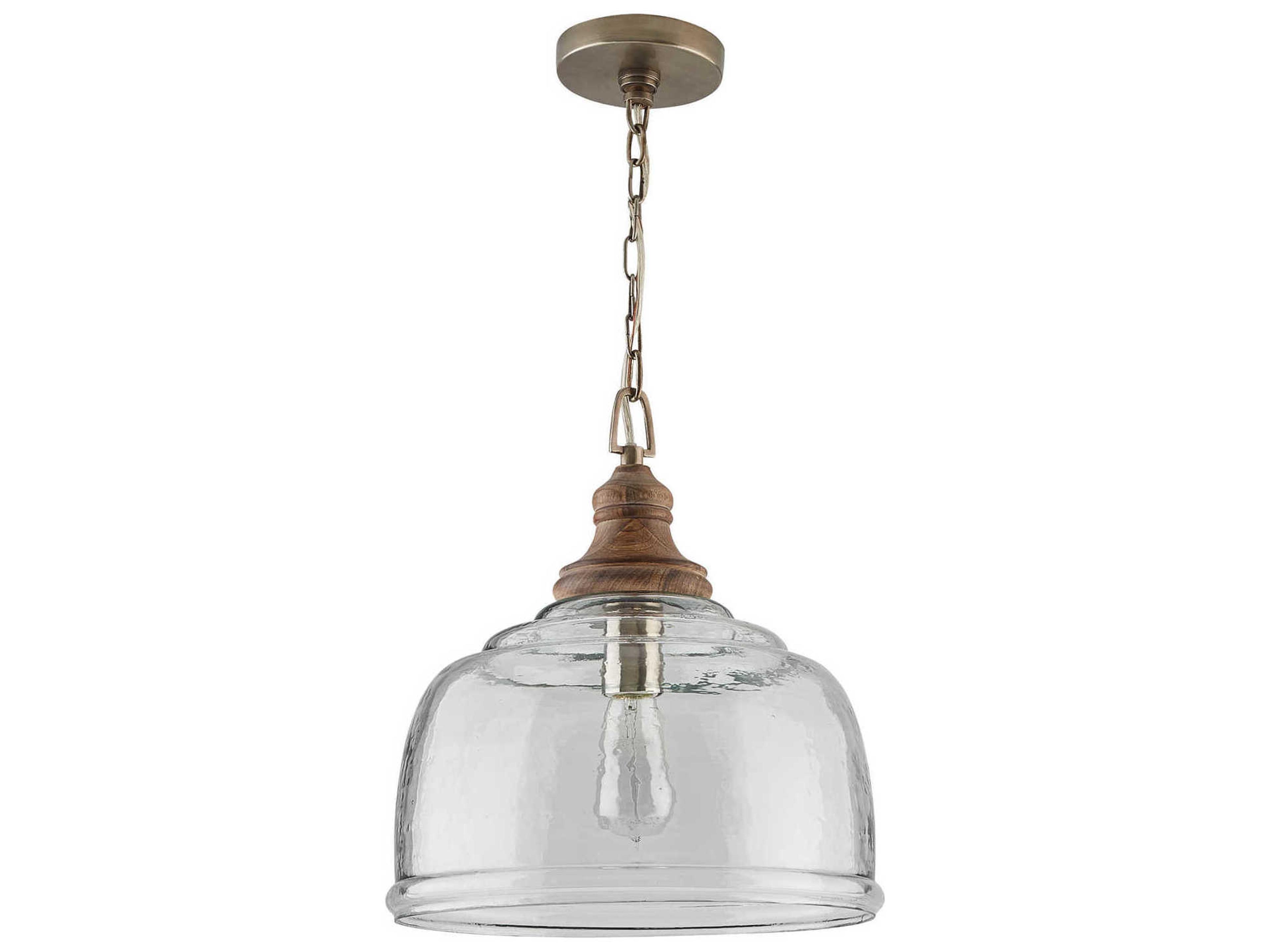 Pendant 1-Light Grey Wash Glass