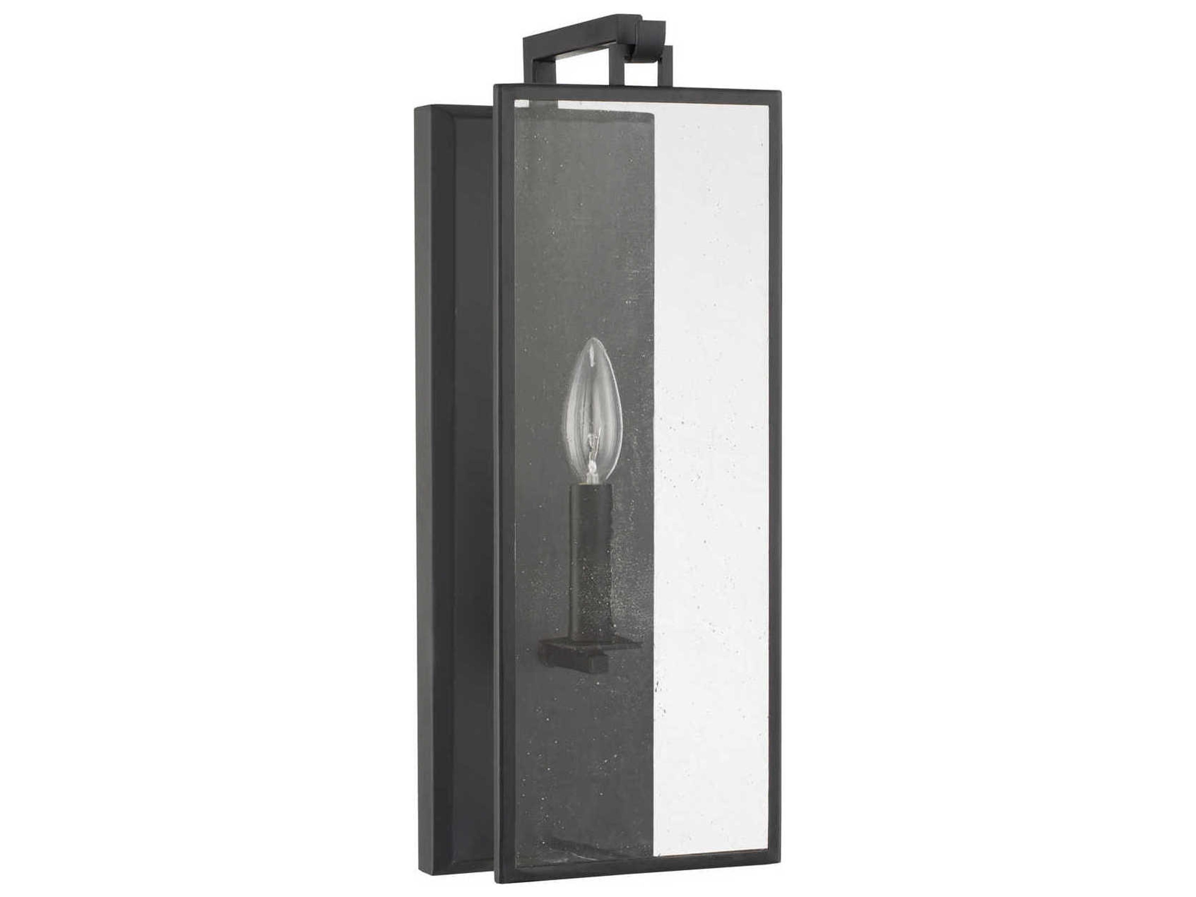 Rylann 1-Light Matte Black Glass Wall Sconce