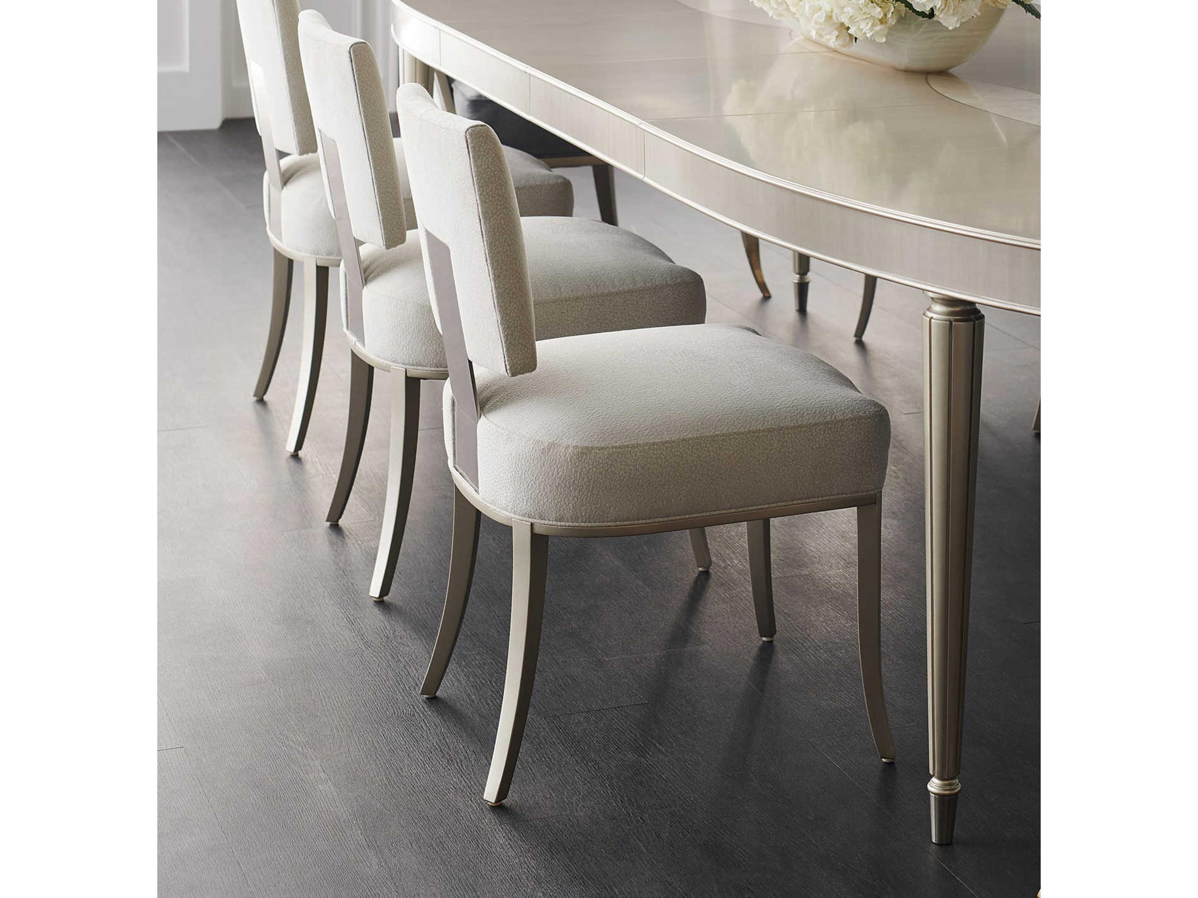 Caracole Classic Reserved Seating White Upholstered Side Dining Chair