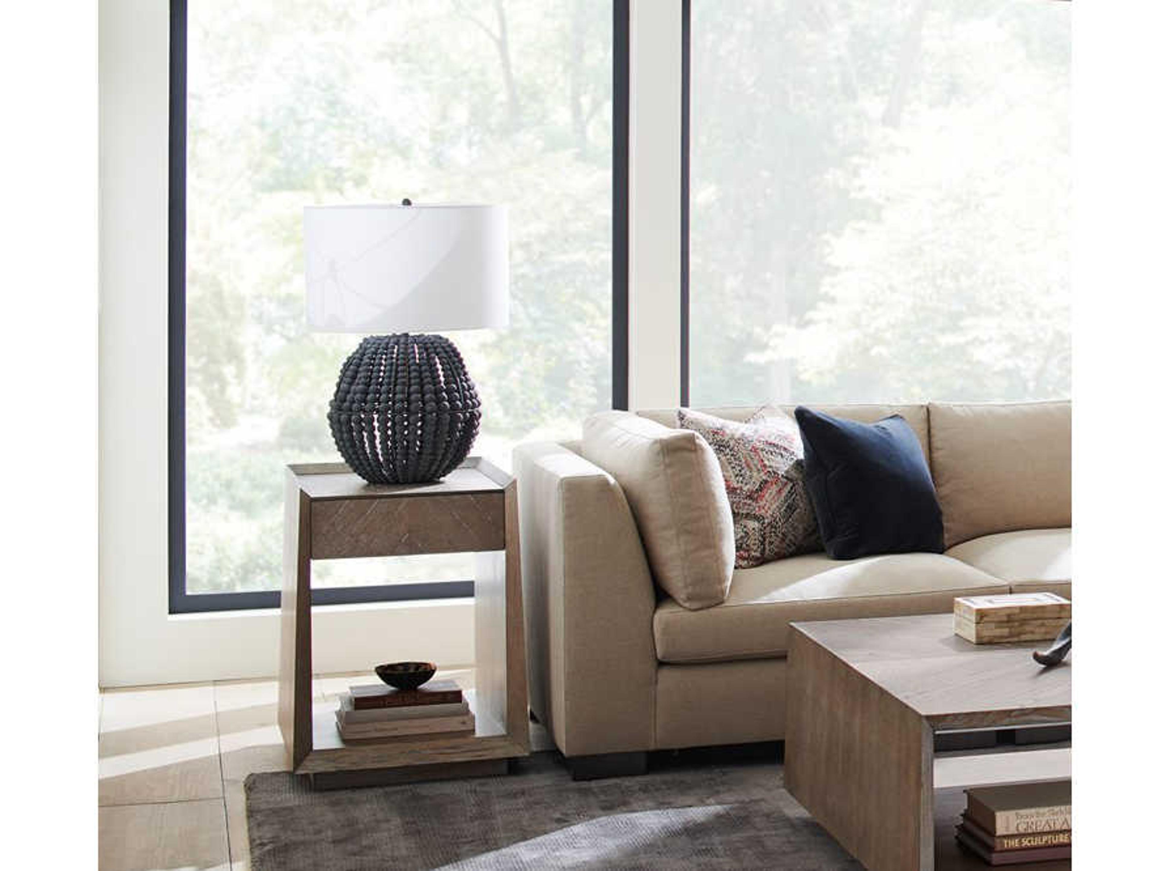 Caracole Classic Bridges Rectangular Ash Driftwood Sundance Gold End Table