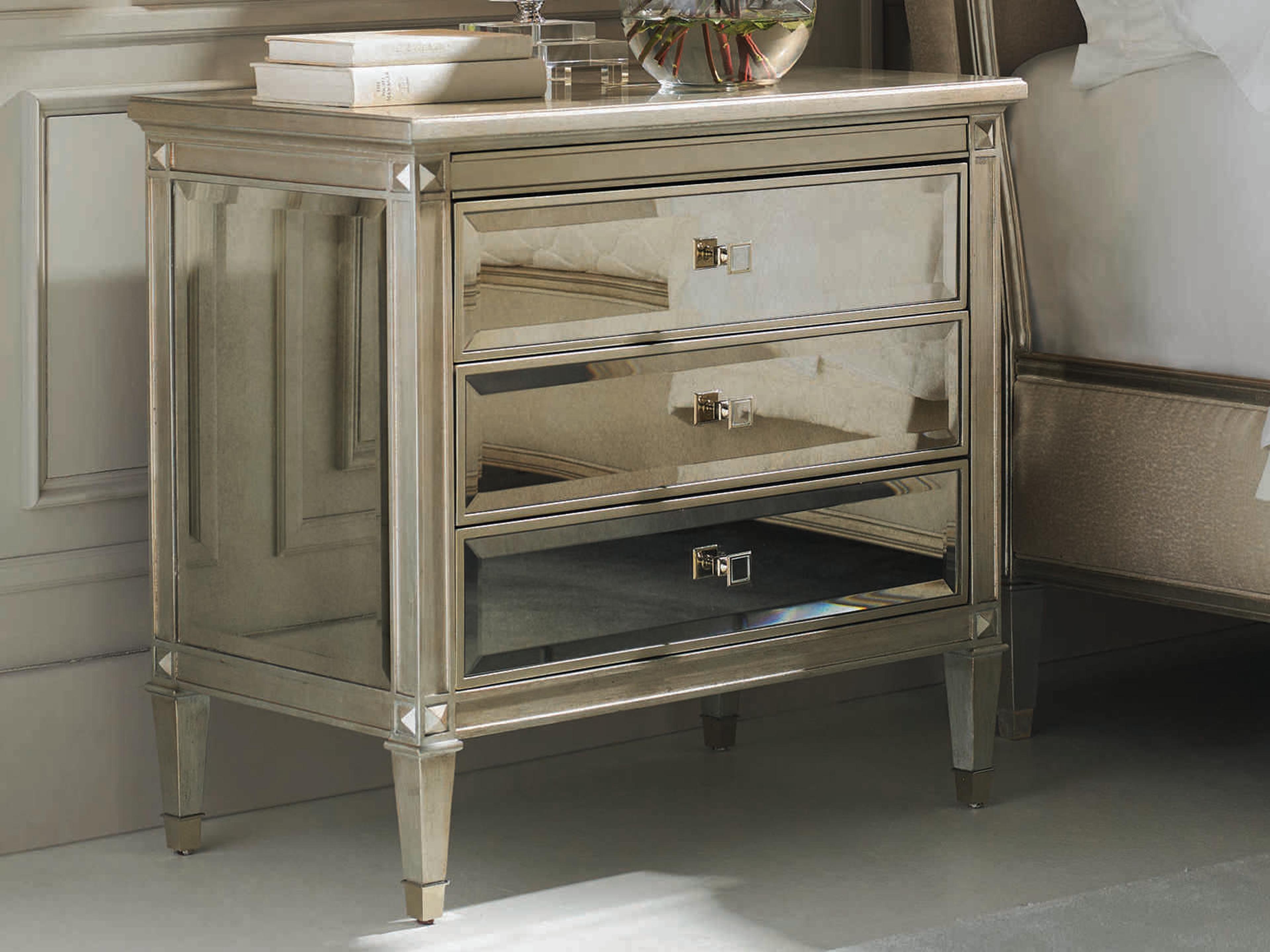 Caracole Classic A Classic Beauty Silver Leaf 3-Drawers Nightstand