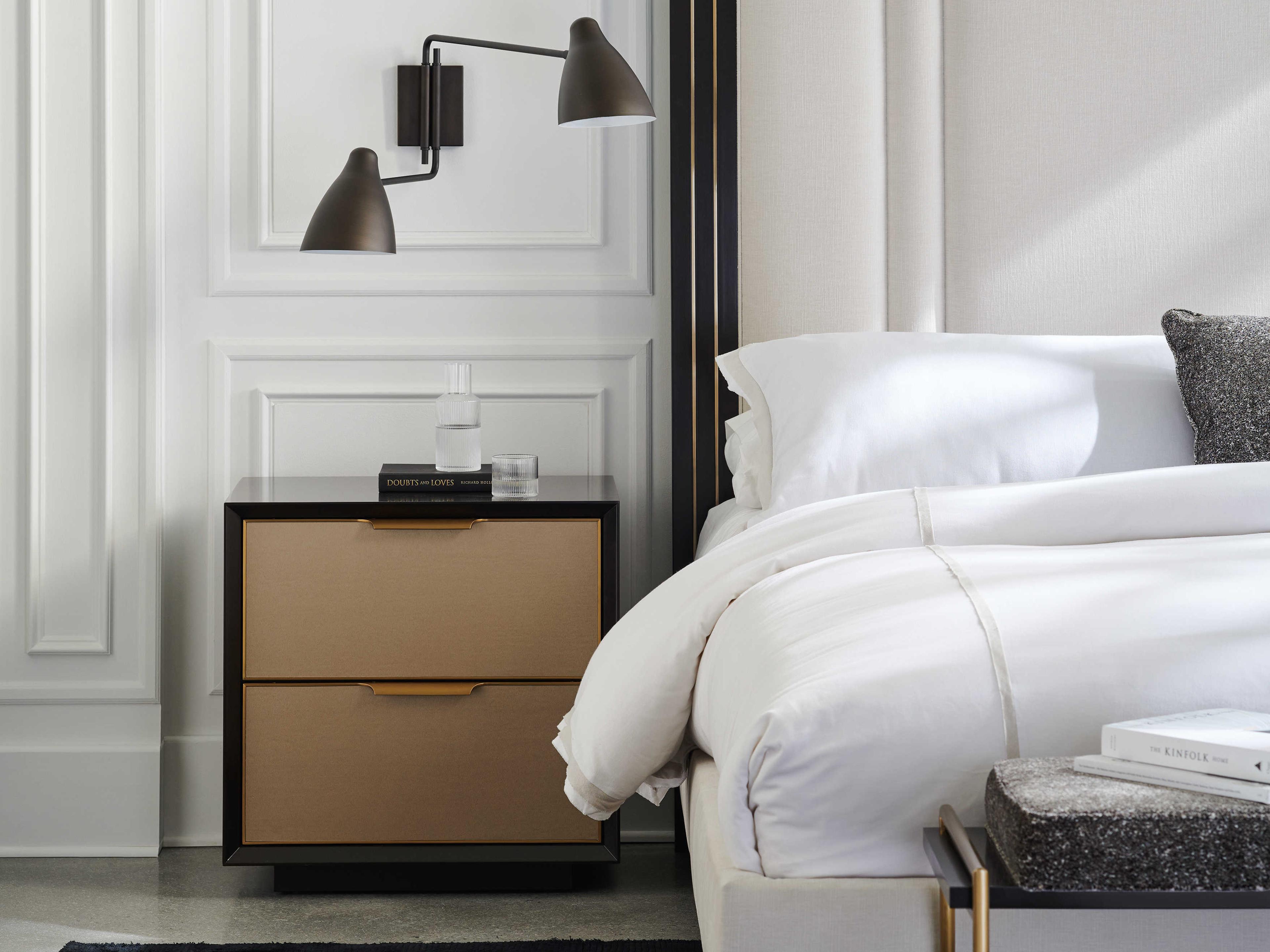 Caracole Classic Double Wrap 2-Drawers Brown Nightstand