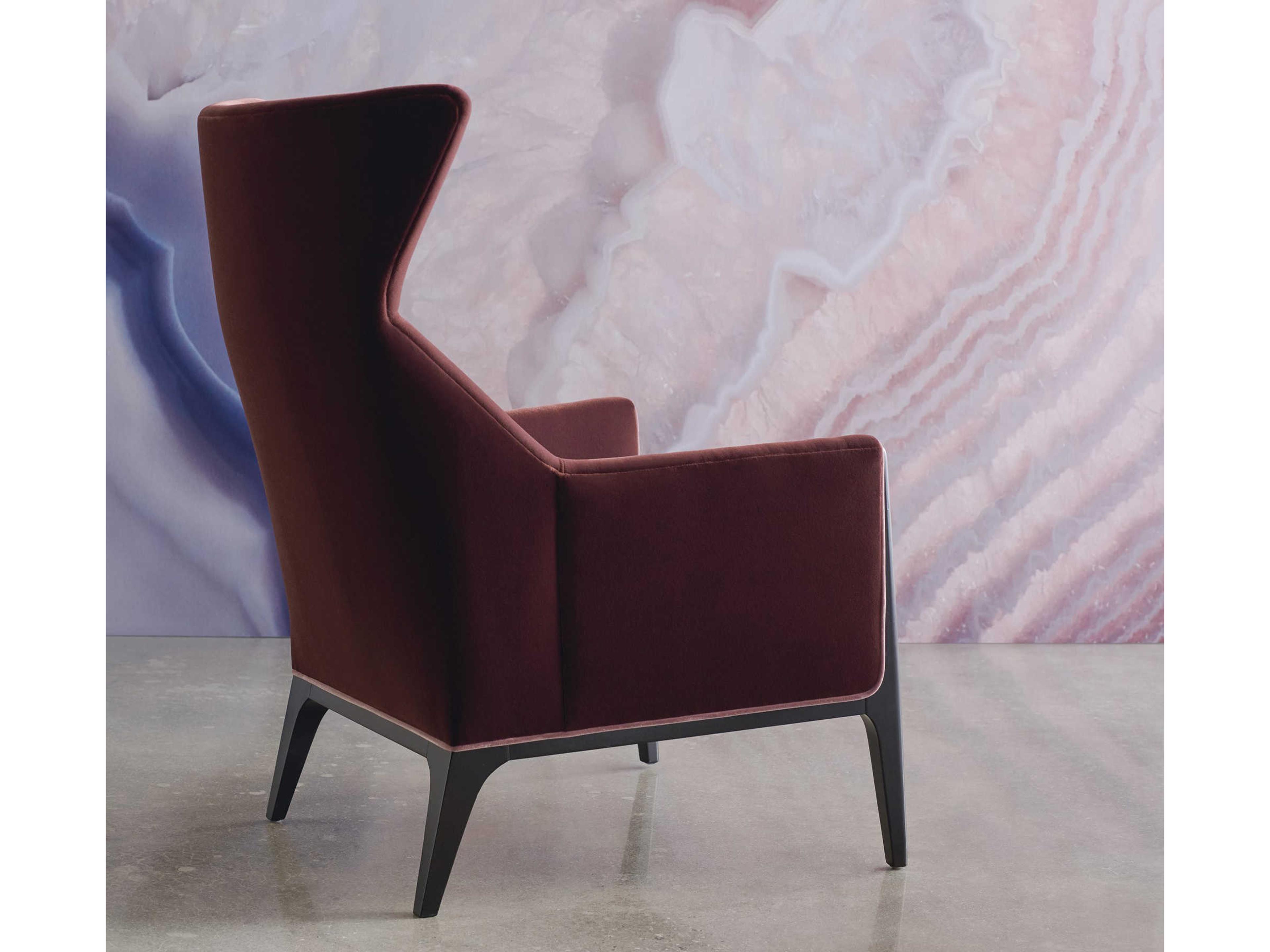 Caracole Modern Edge Boundless Burgundy Fabric Accent Chair