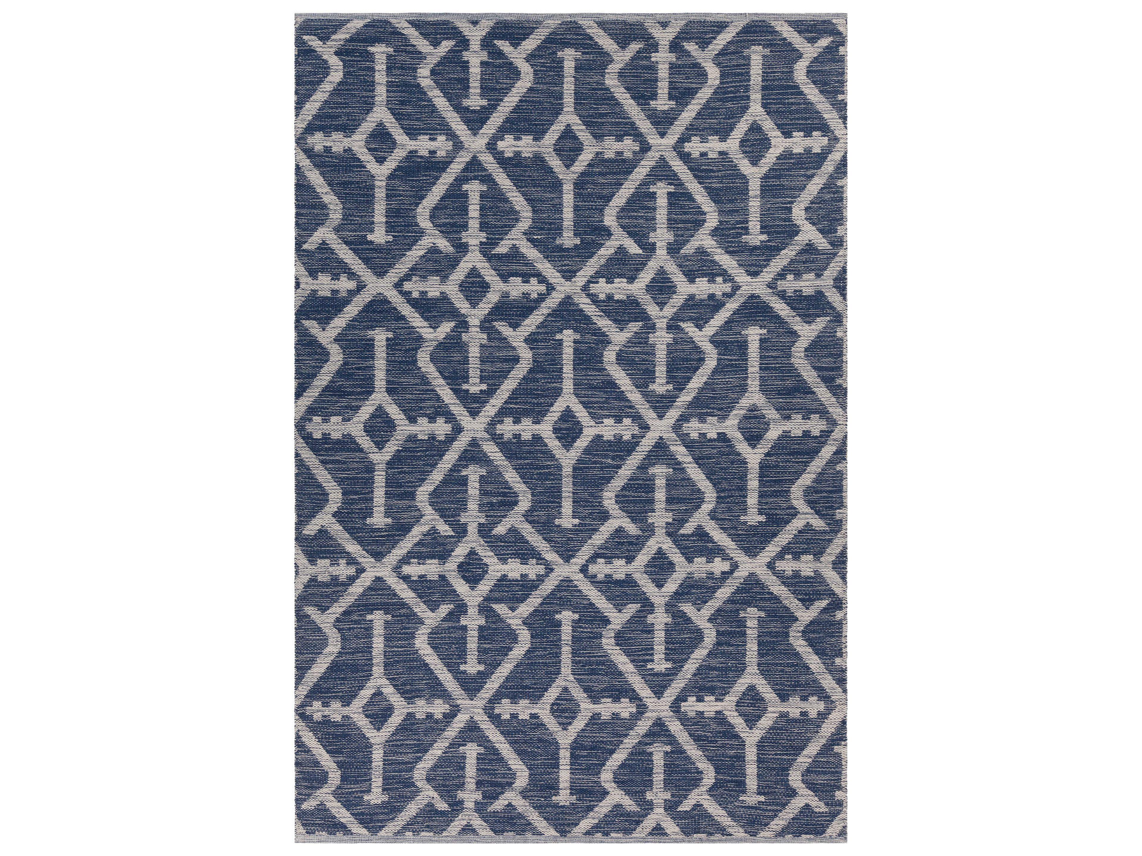 Dani Geometric Hand Woven Area Rug Navy