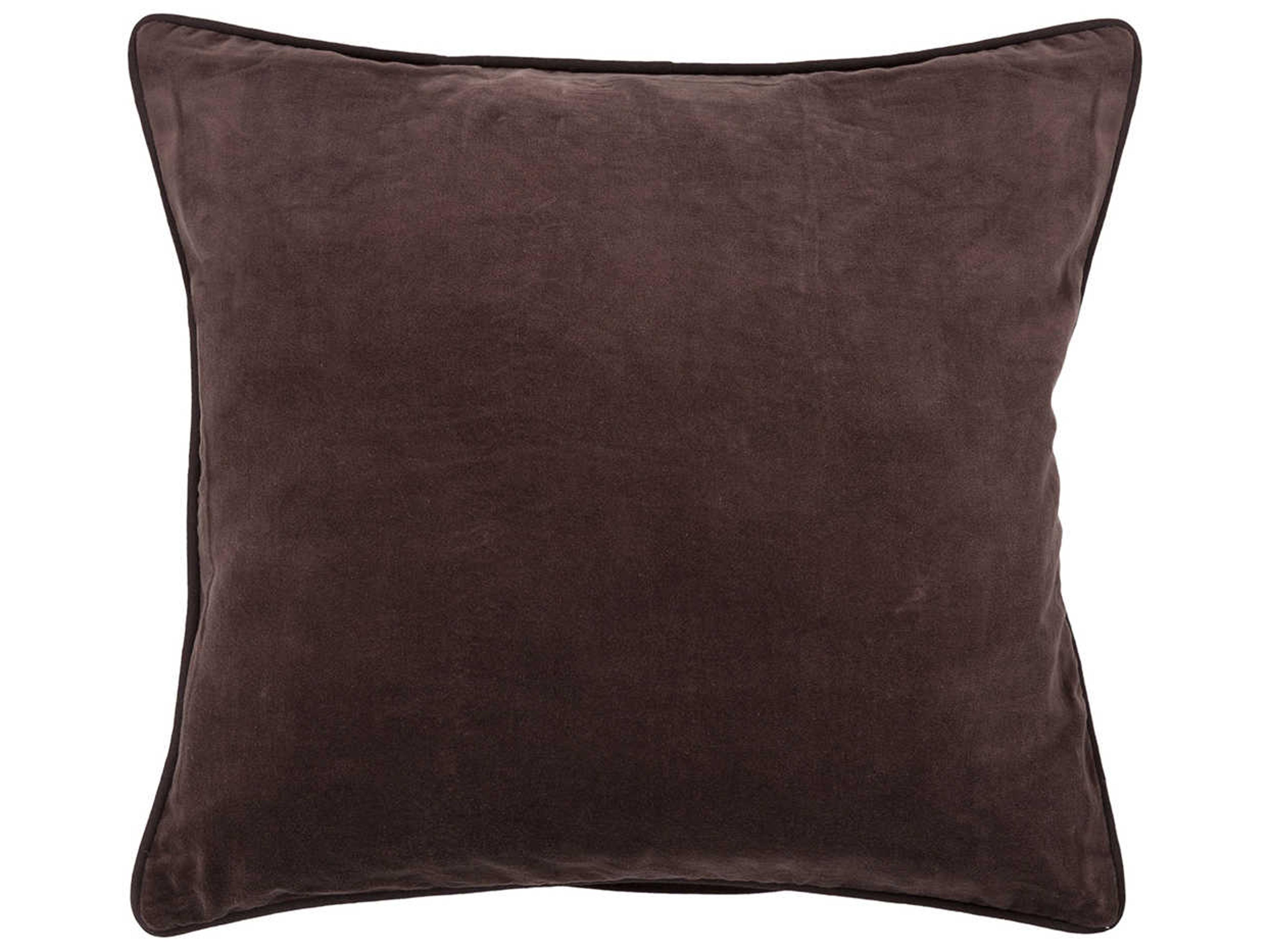 Cushion Collection Handmade Cotton Velvet Brown Throw Pillow