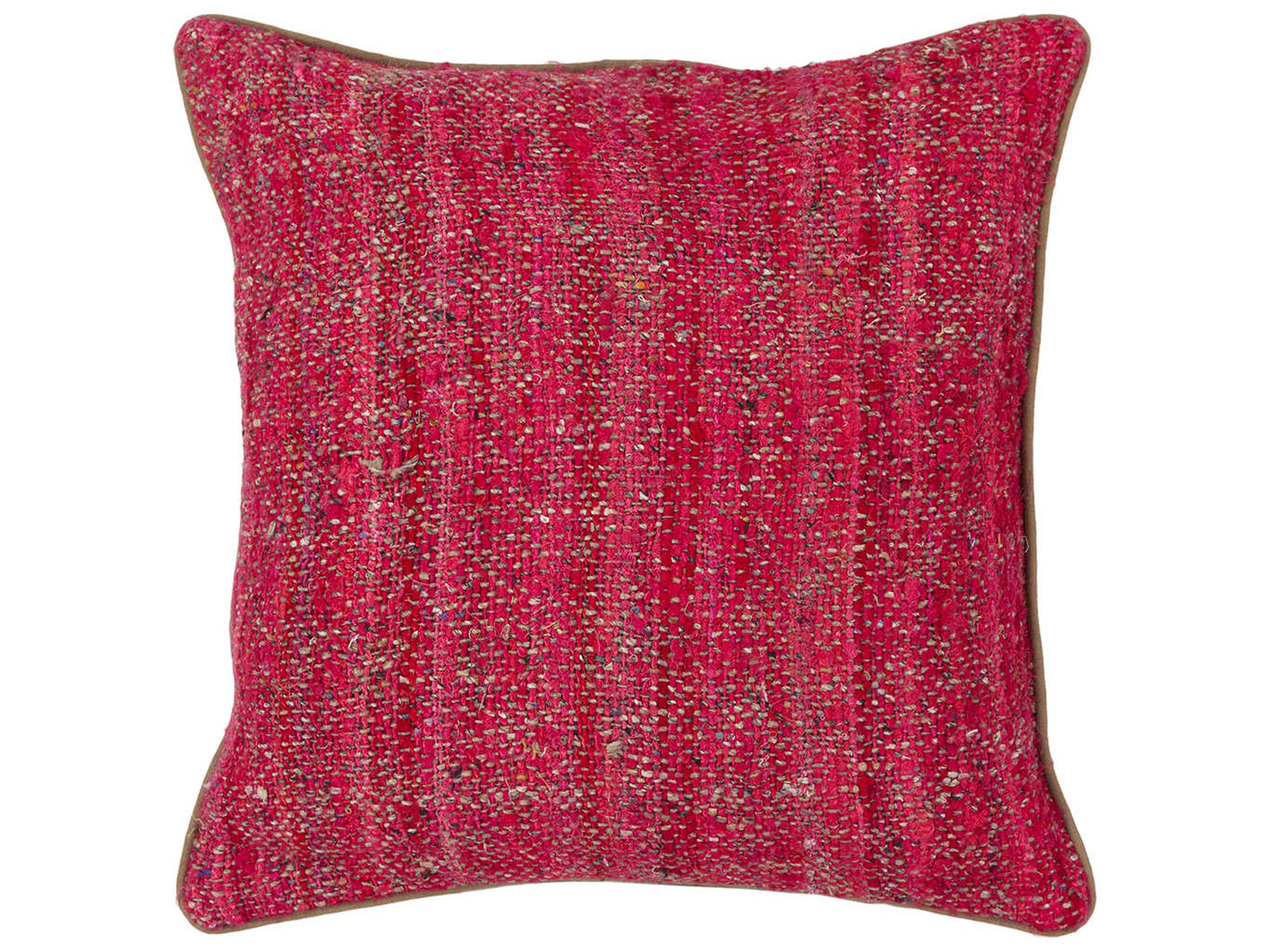 Handmade Silk Textured Red Decorative Pillow