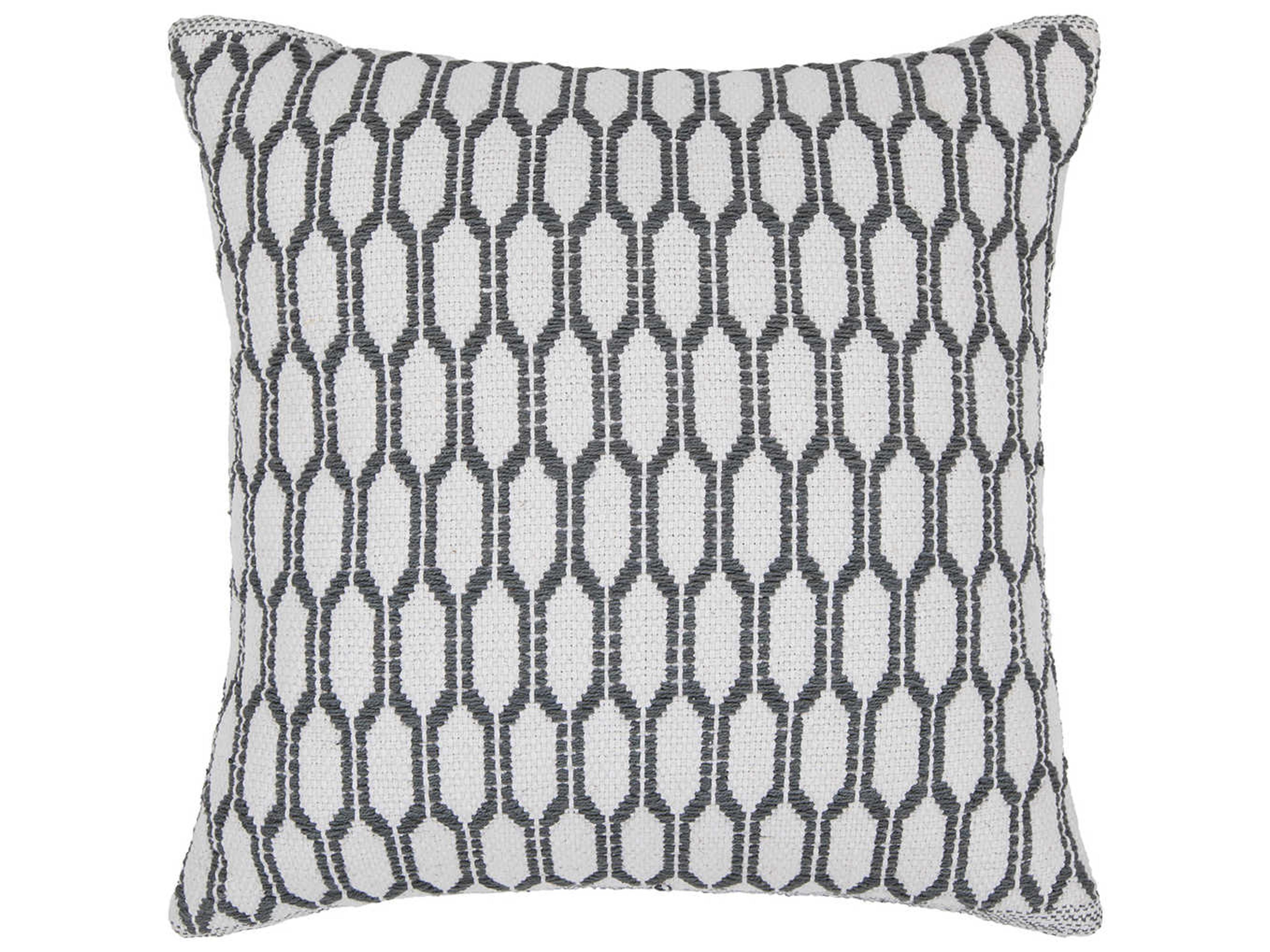 Cushion Handmade Cotton White and Grey Throw Pillow