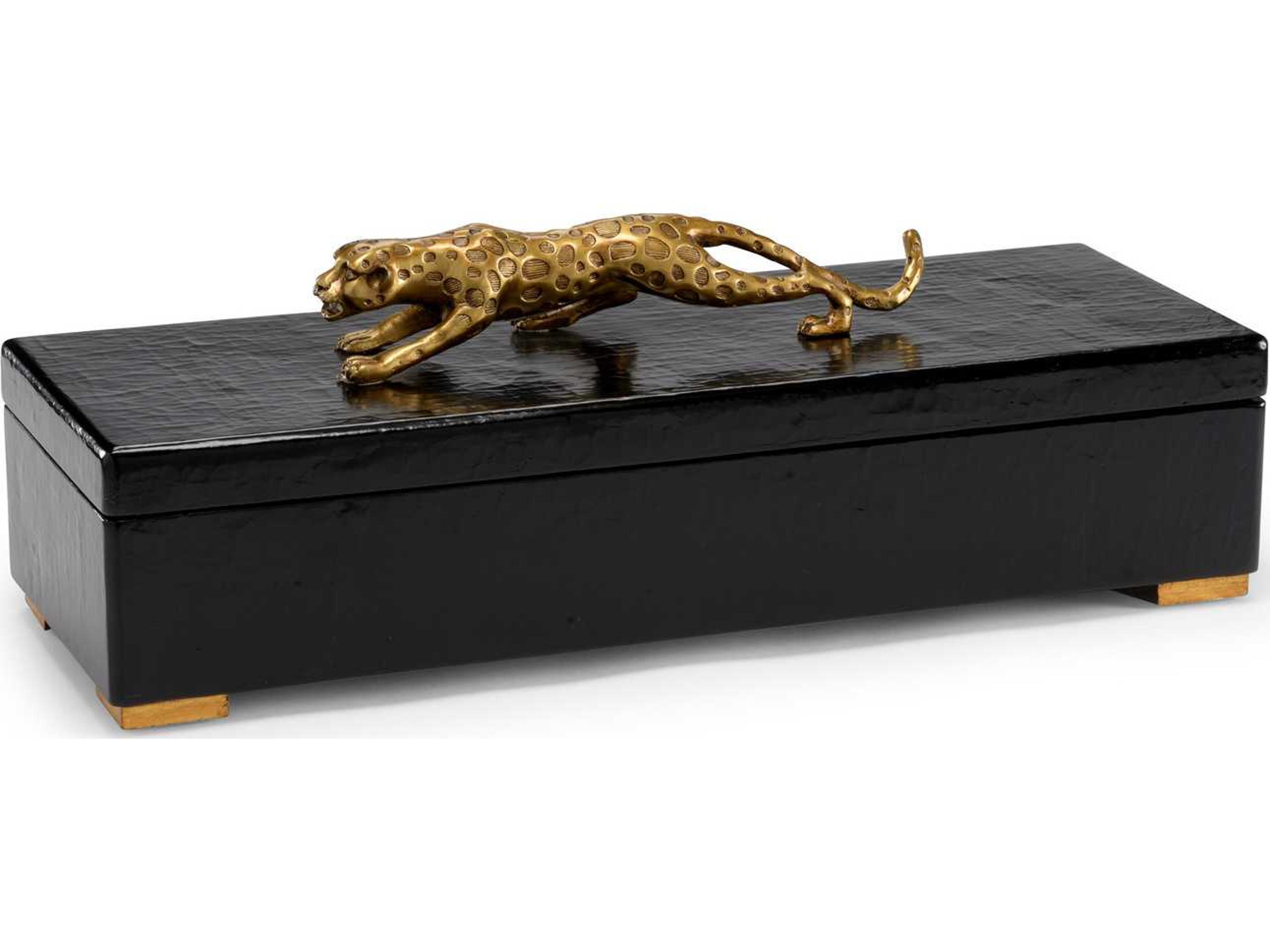 Antique Gold / Black Cheetah Jewelry Box
