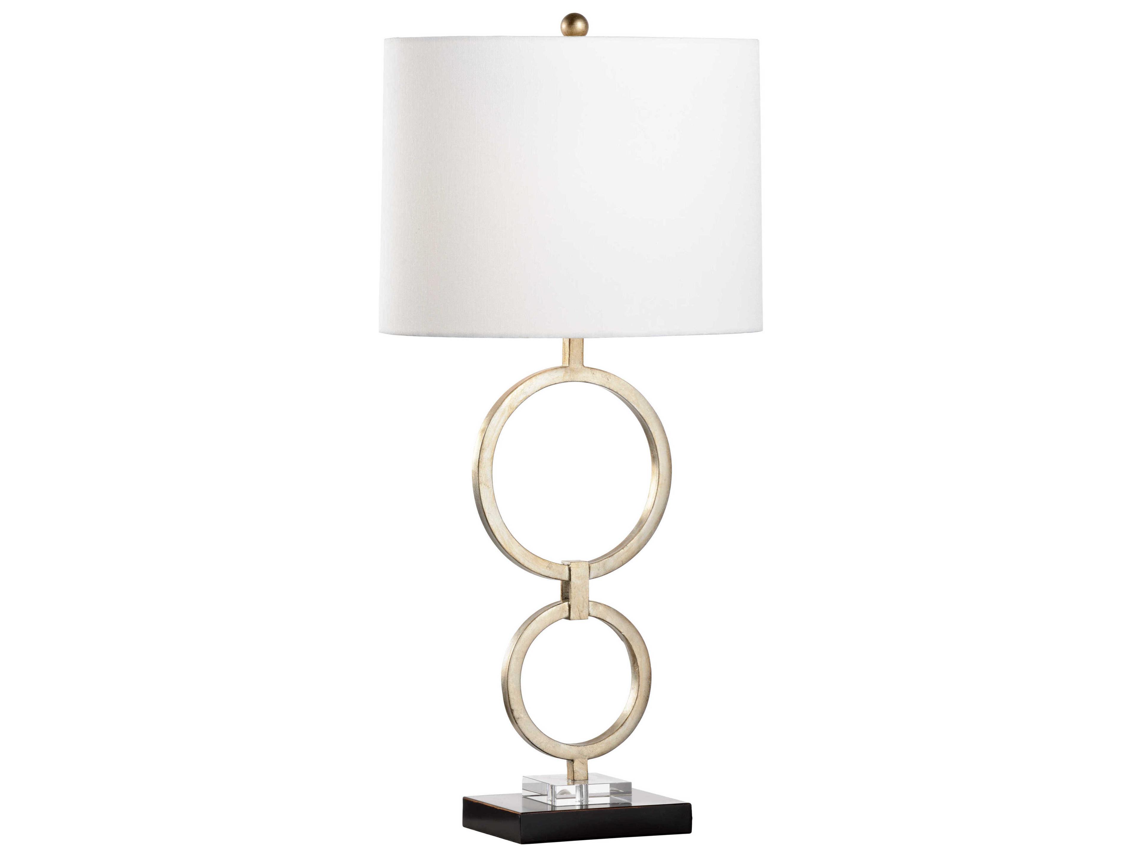 Chelsea House Crystal Antique Silver Leaf Buffet Lamp