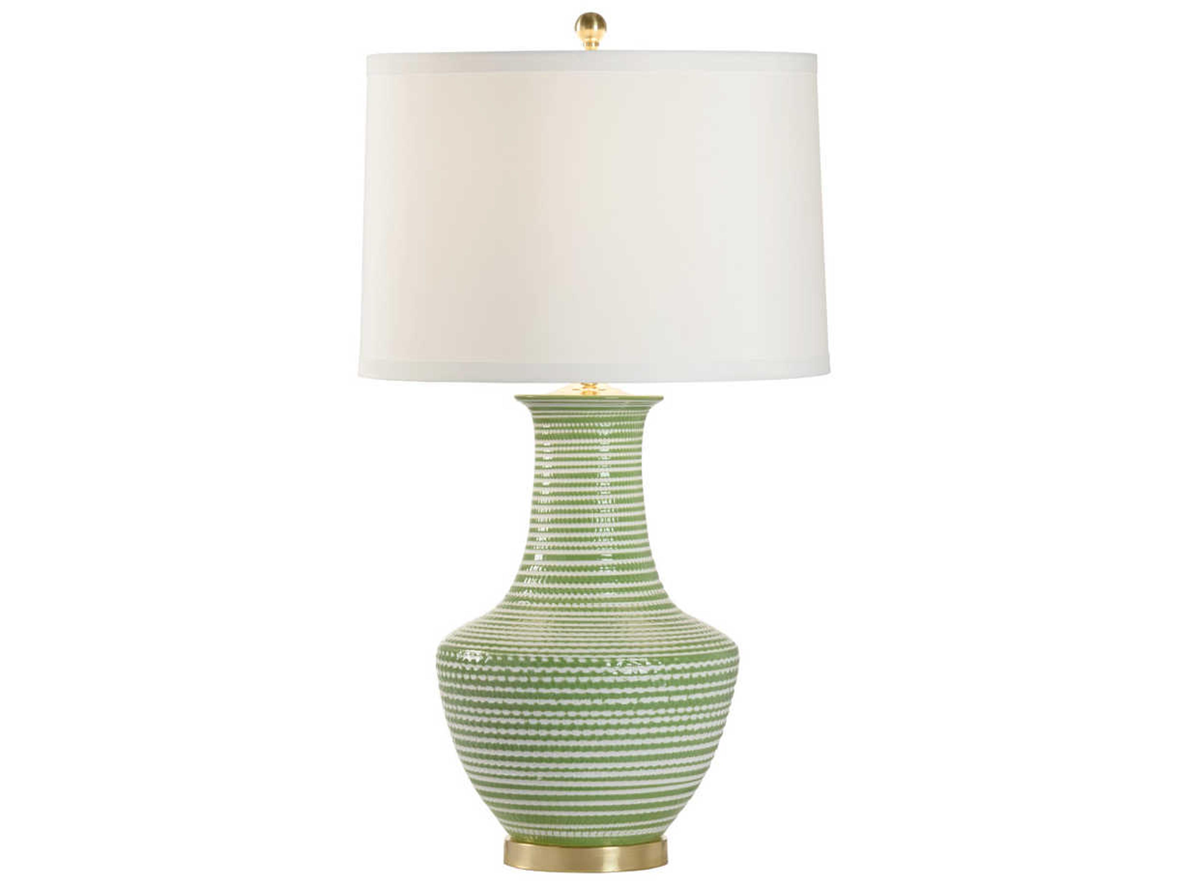 Green White Glaze Buffet Lamp