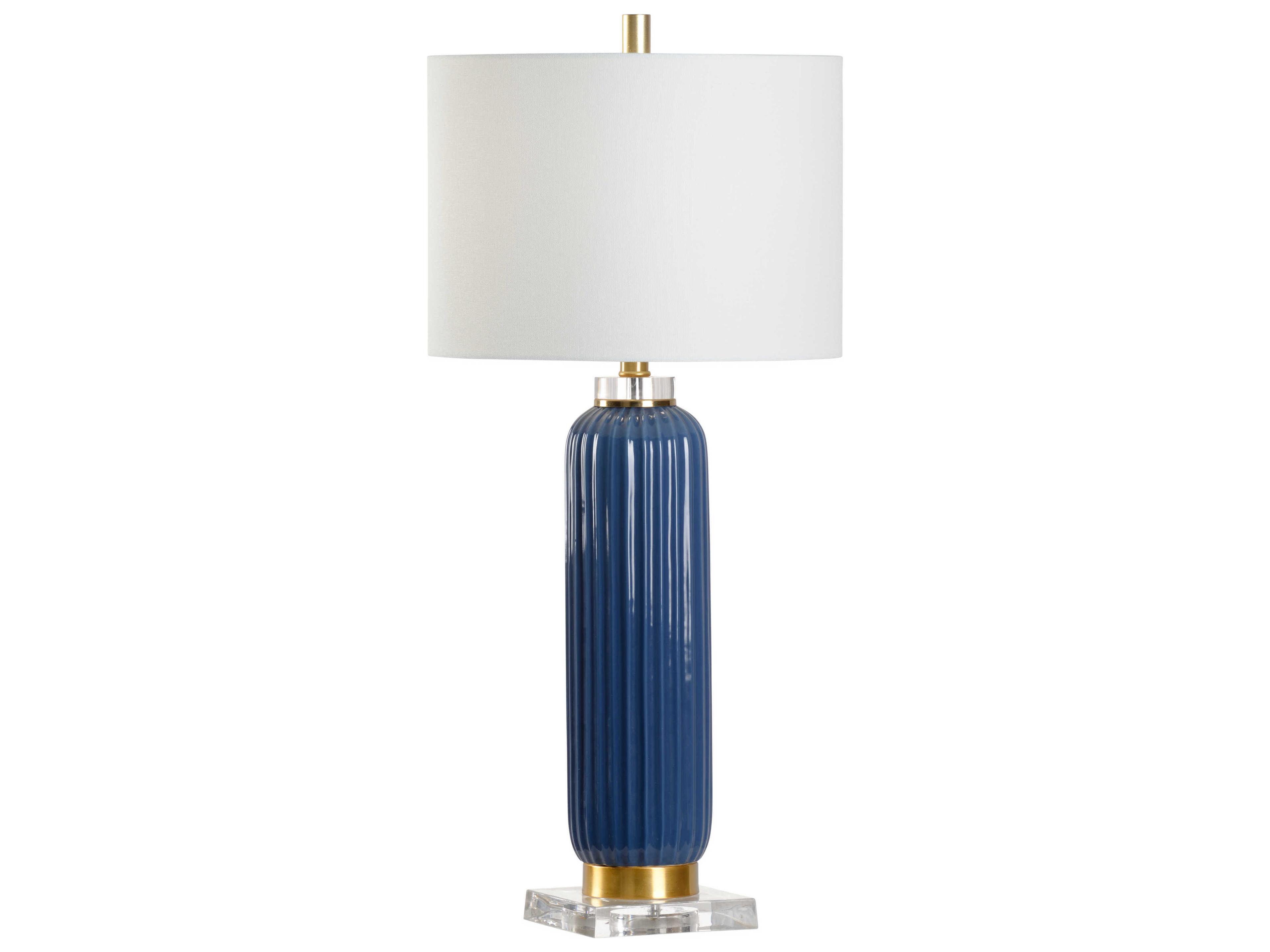 Blue Glaze Gold Buffet Lamp