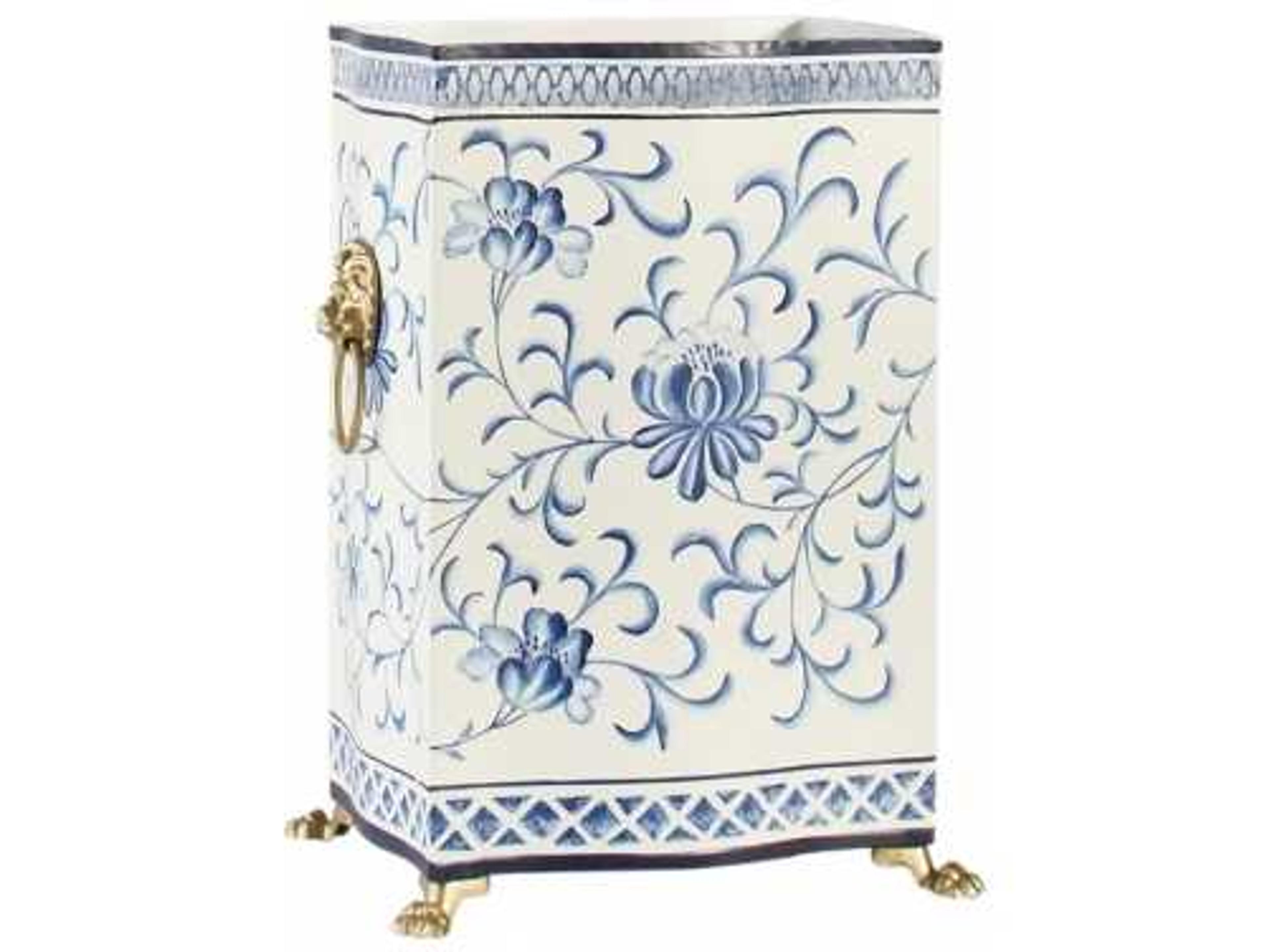 Chelsea House Blue & White Wastebasket