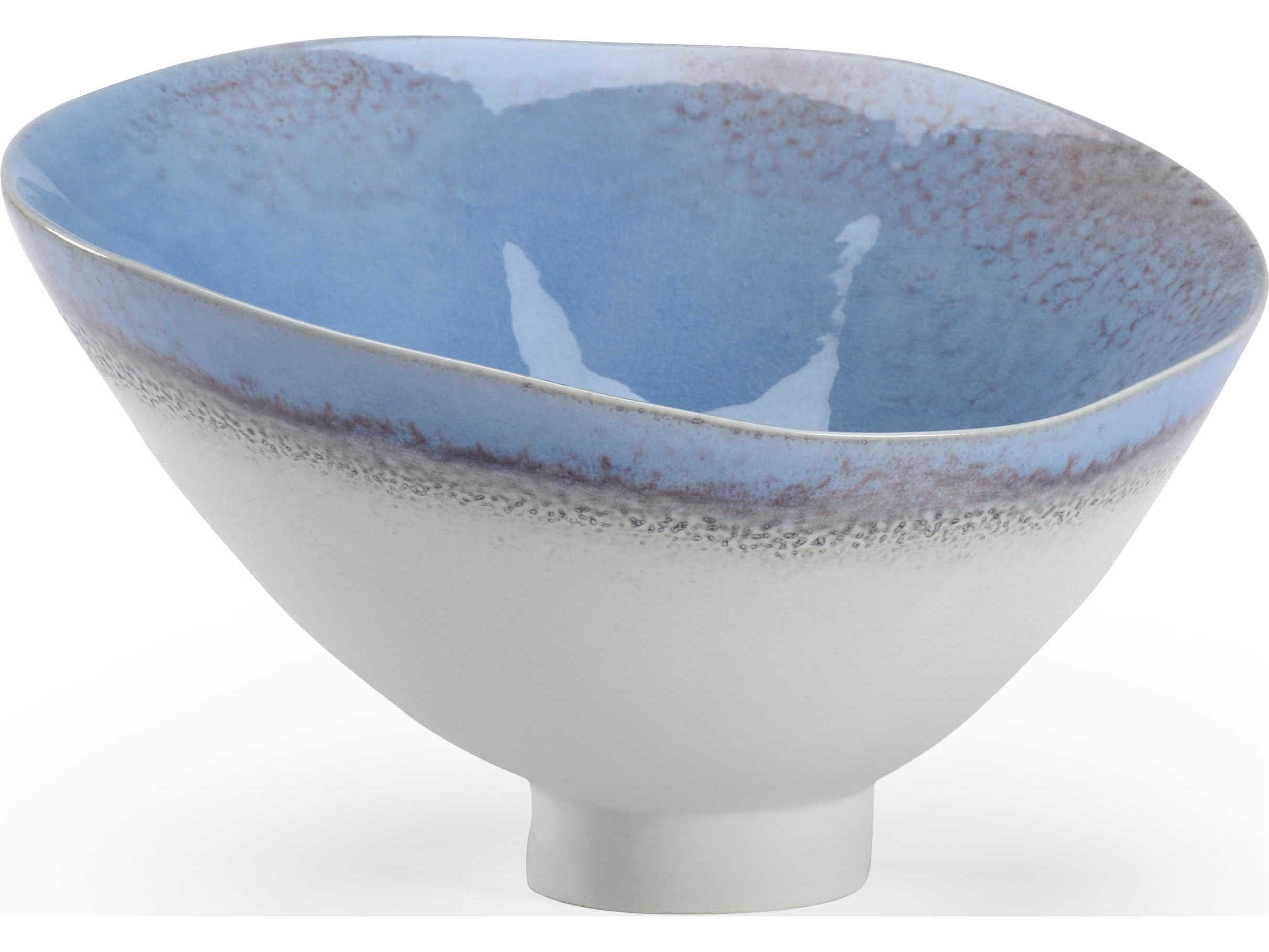 Off White / Blue Purple Glaze Decorative Plate