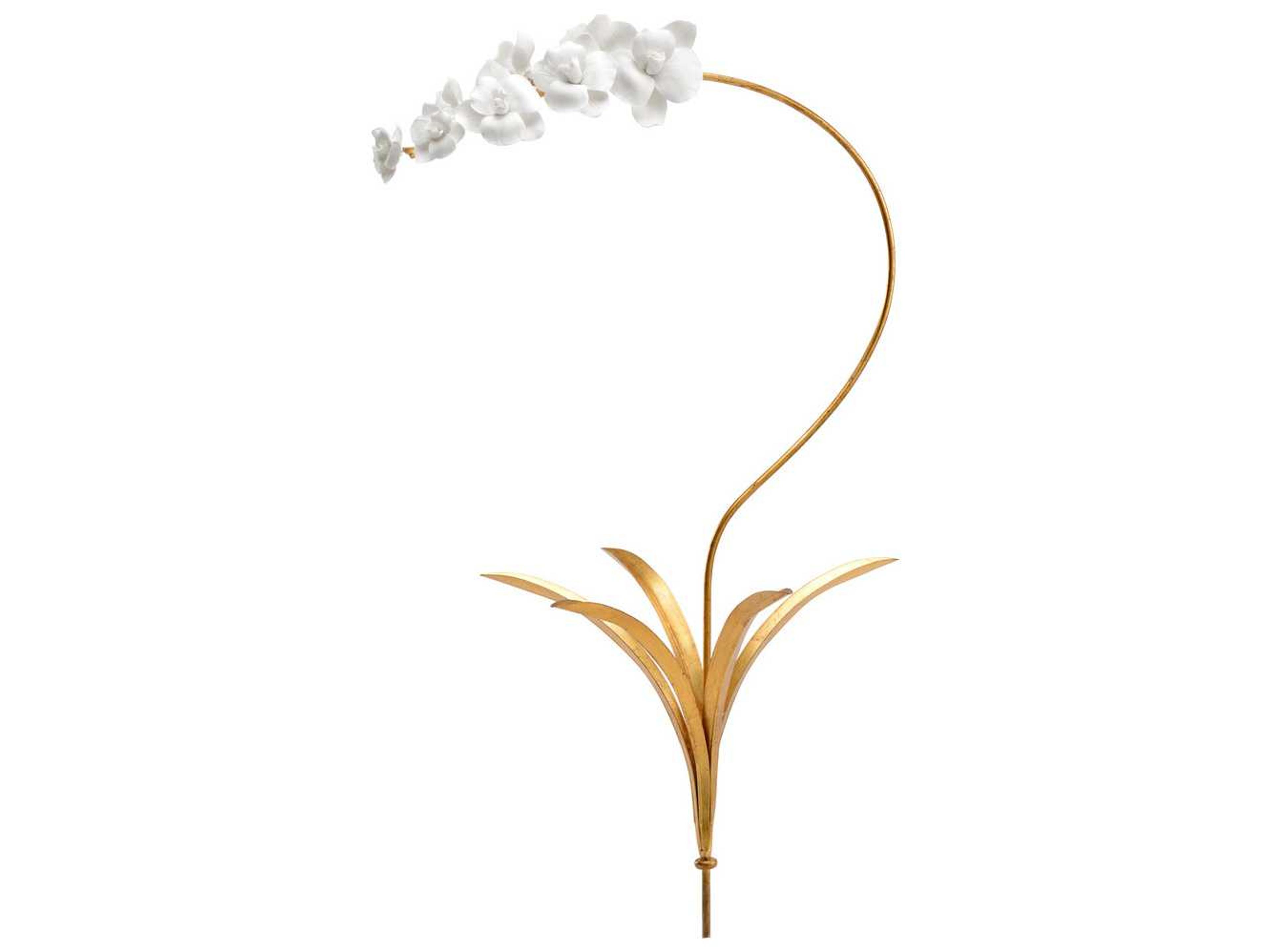 Chelsea House Orchid Antique Gold Leaf Stem