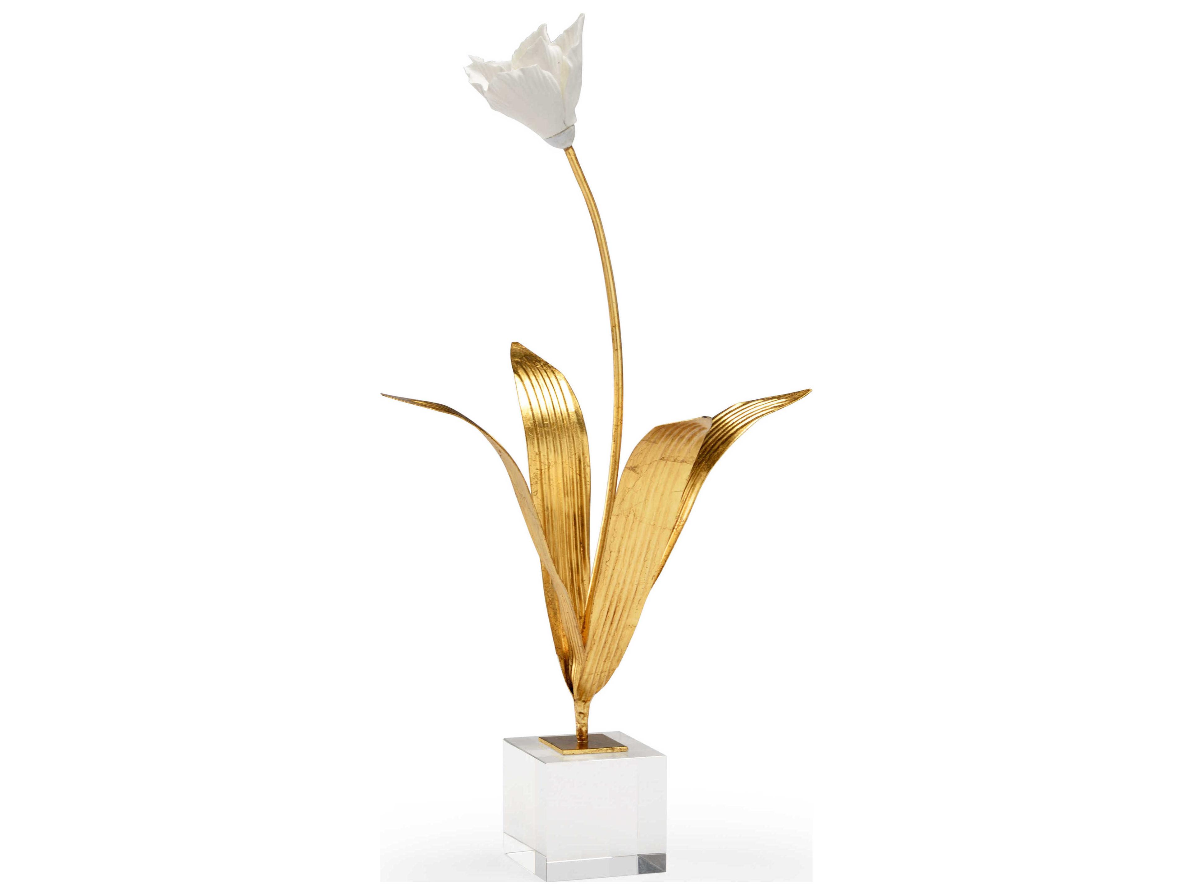 Chelsea House Antique Gold / White Glaze 20" High Sculpture