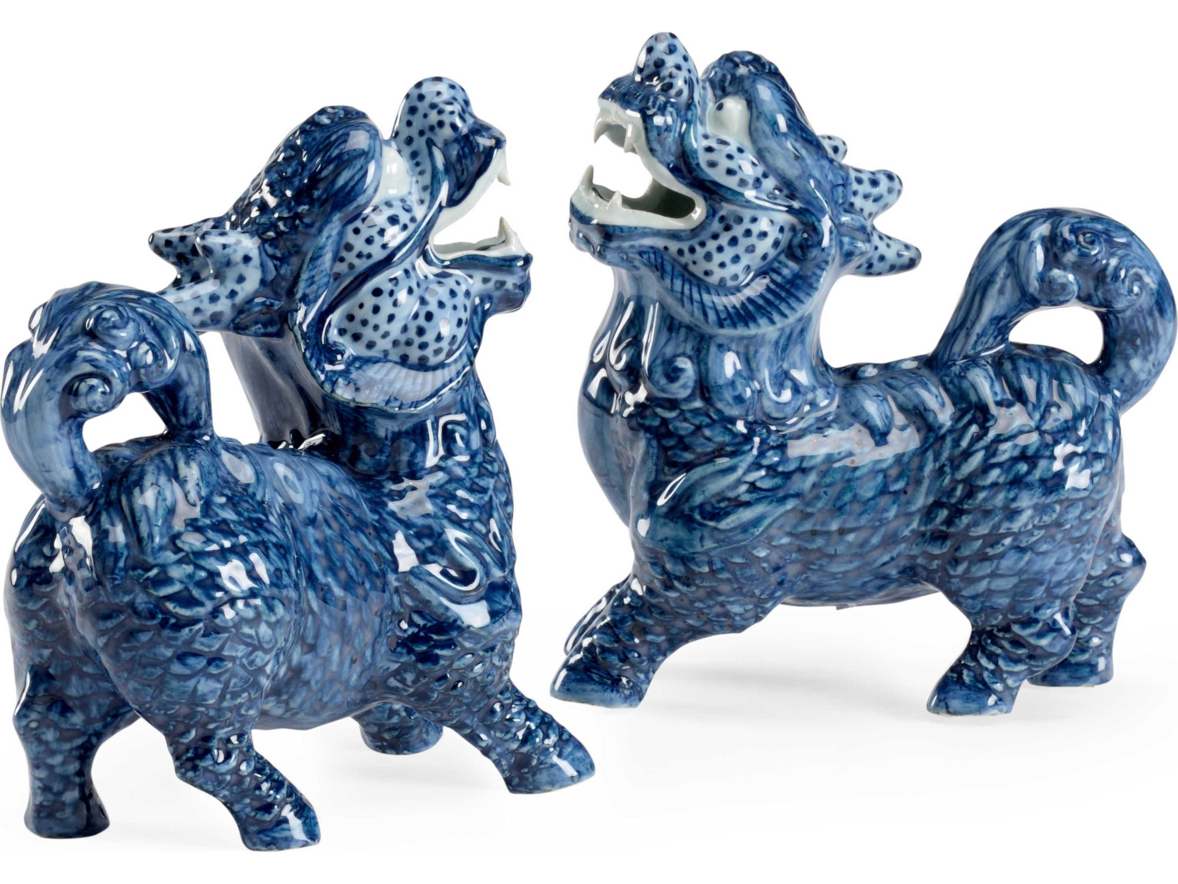 Chelsea House Blue / White Glaze Hand Painted Sculpture