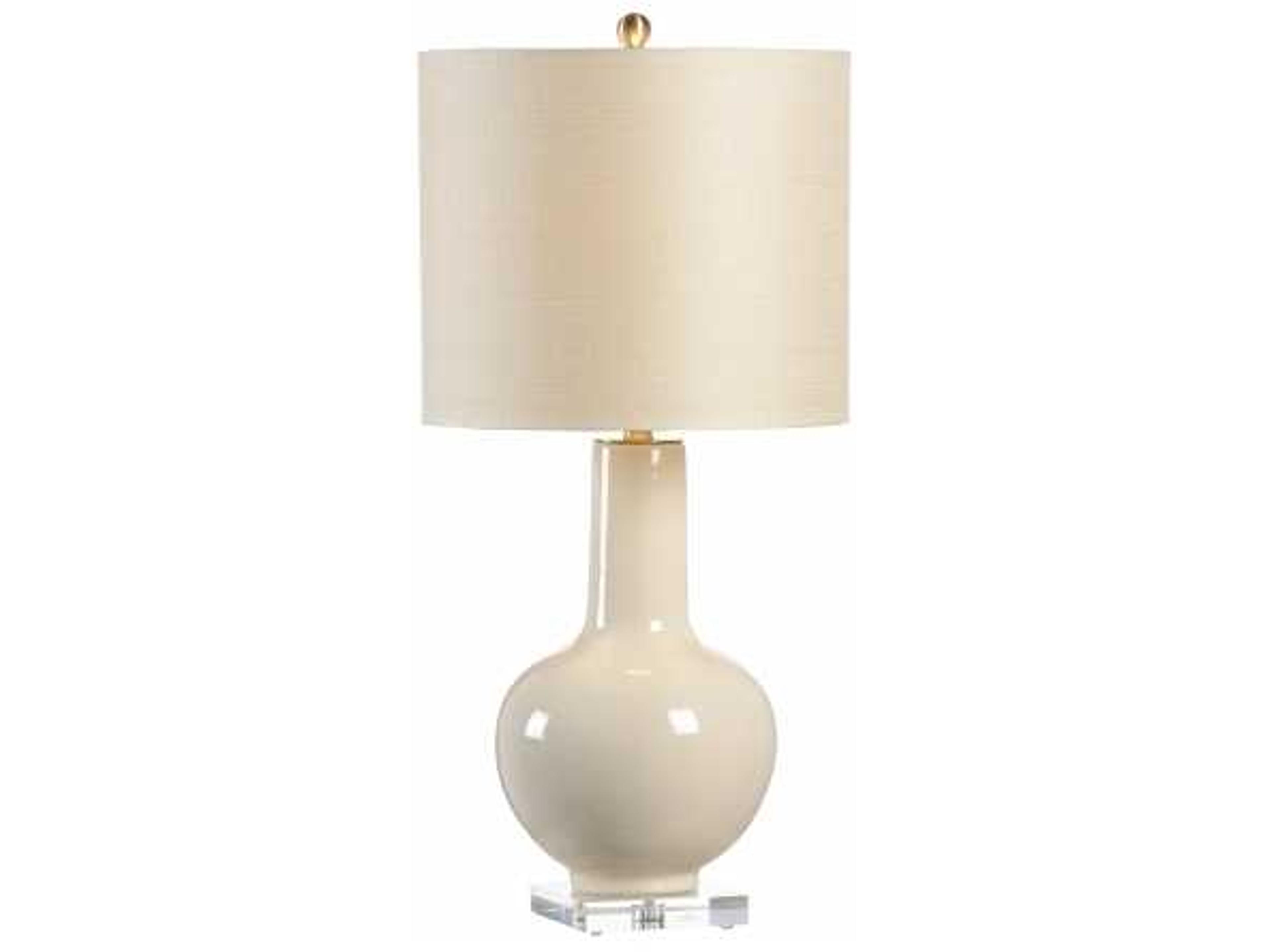 Astor Vase Cream Glaze Off White Table Lamp