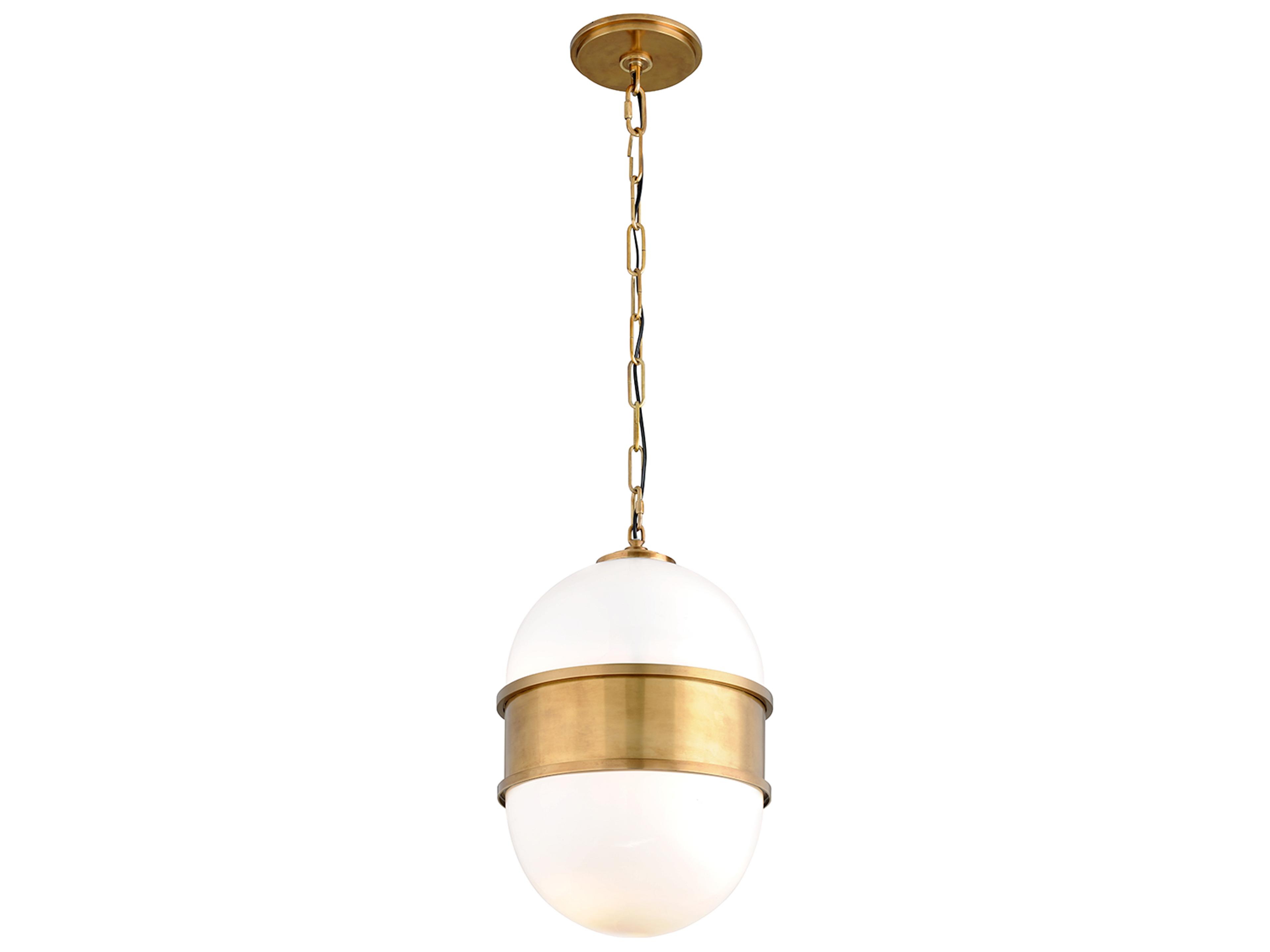 Corbett Lighting Broomley 2-Light Vintage Brass Glass Globe Pendant