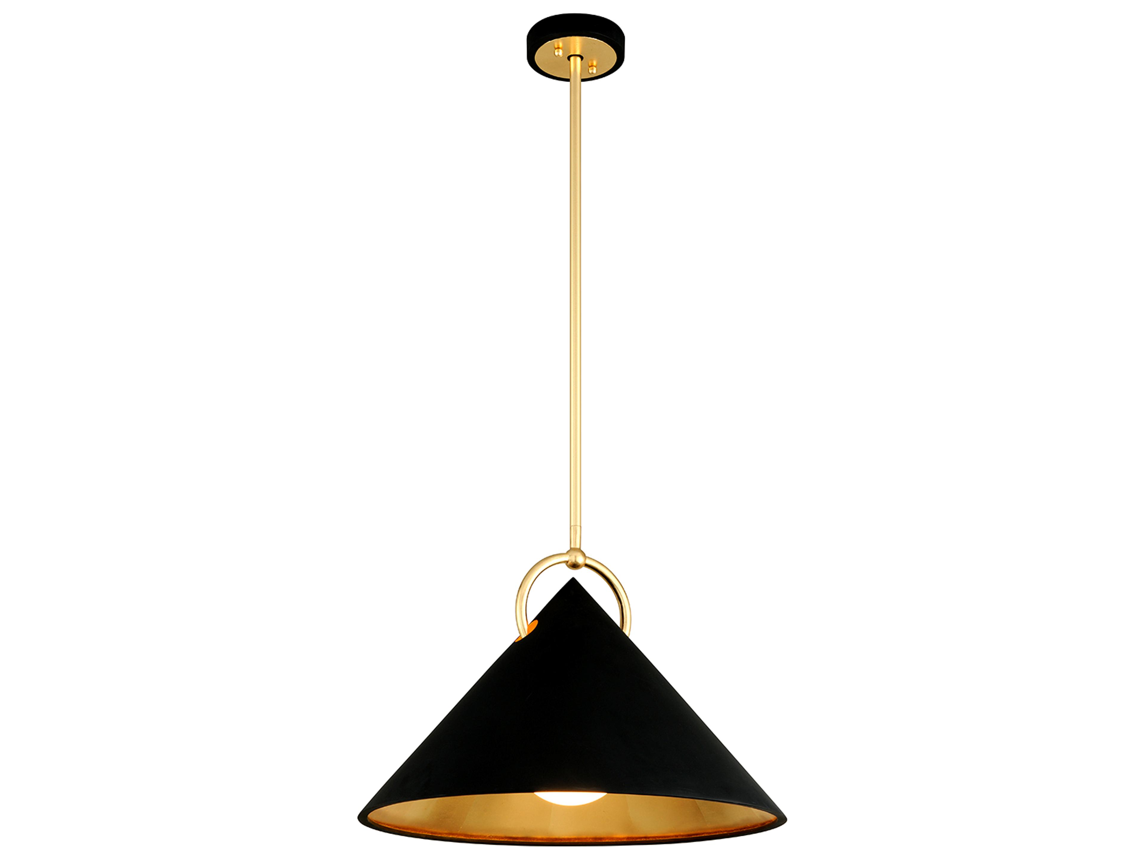 Corbett Lighting Charm 1-Light Black Gold Leaf Glass Pendant
