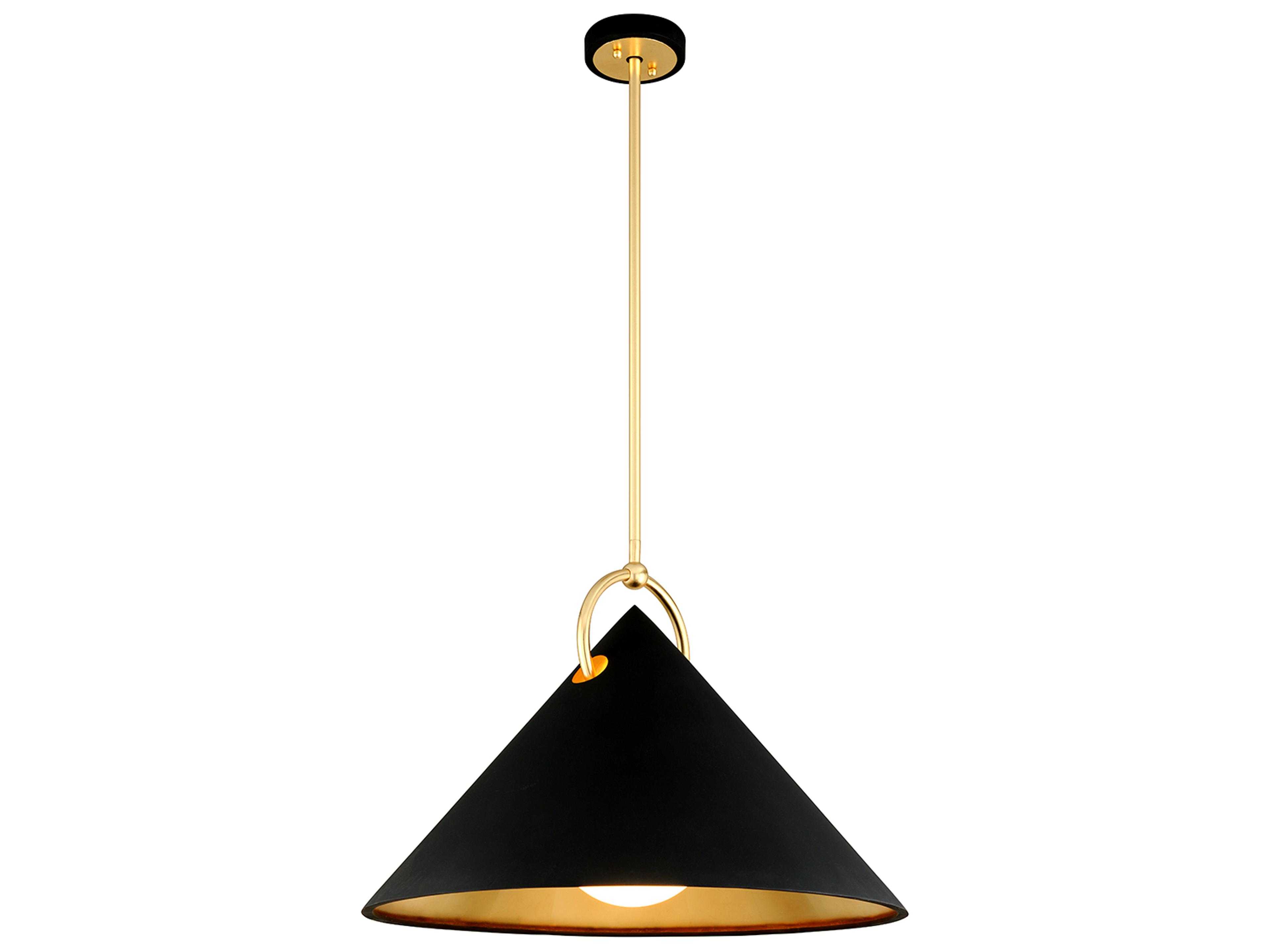 Charm 1-Light Black Gold Leaf Glass Pendant
