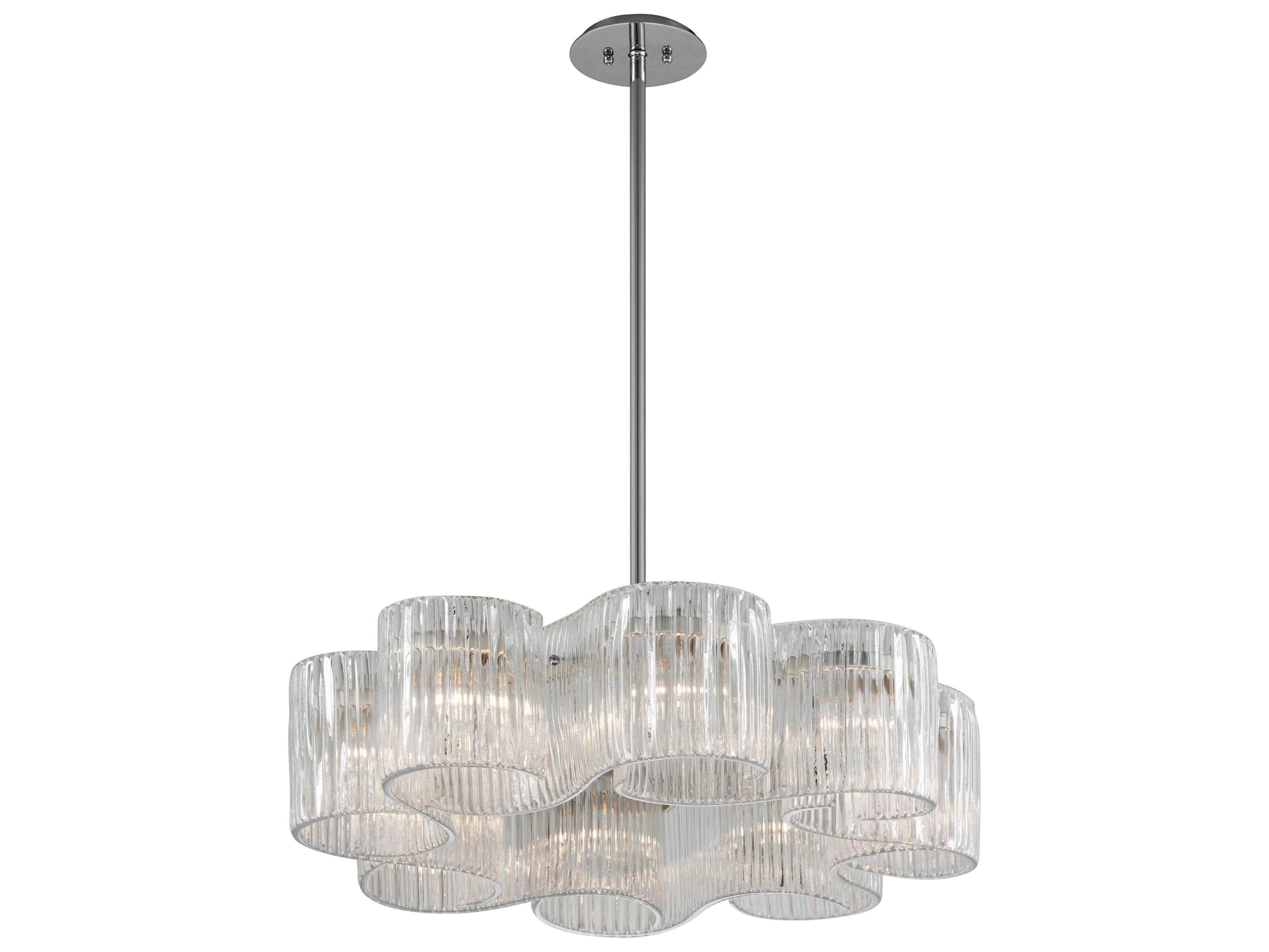 Circo 8-Light Satin Silver Leaf Glass Pendant