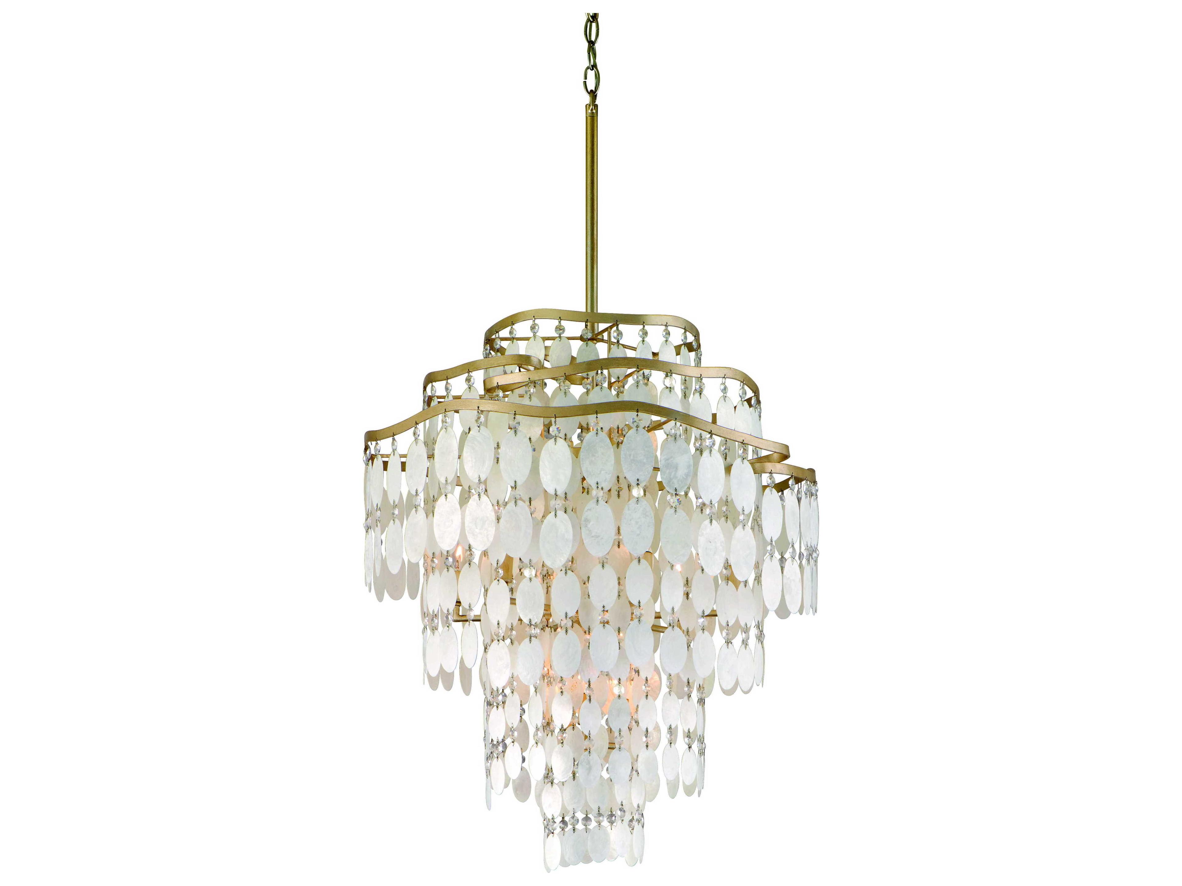 Dolce 12-Light Chandelier with Capiz Shell and Crystal