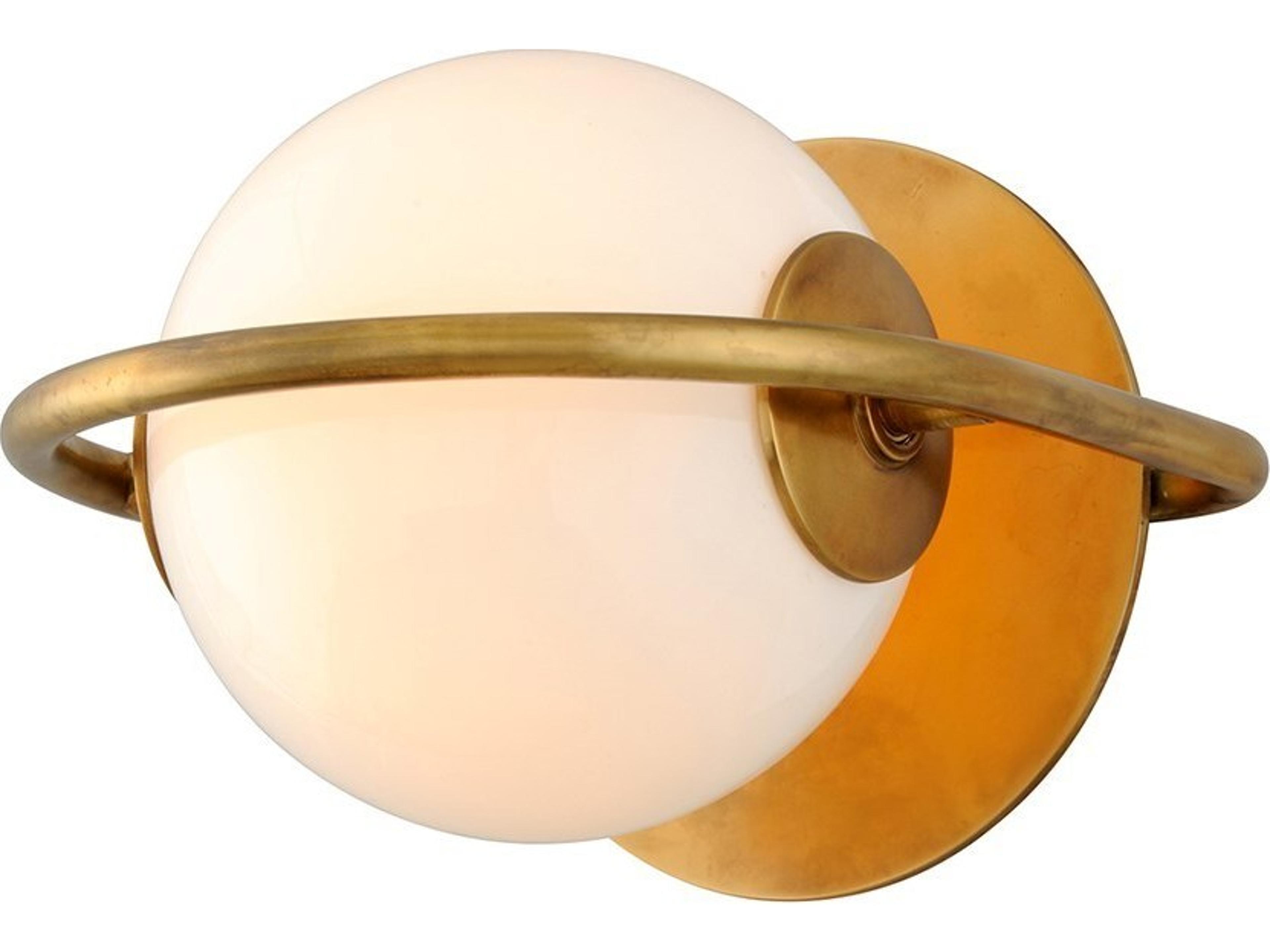 Corbett Lighting Everley 1-Light Vintage Brass Glass Wall Sconce