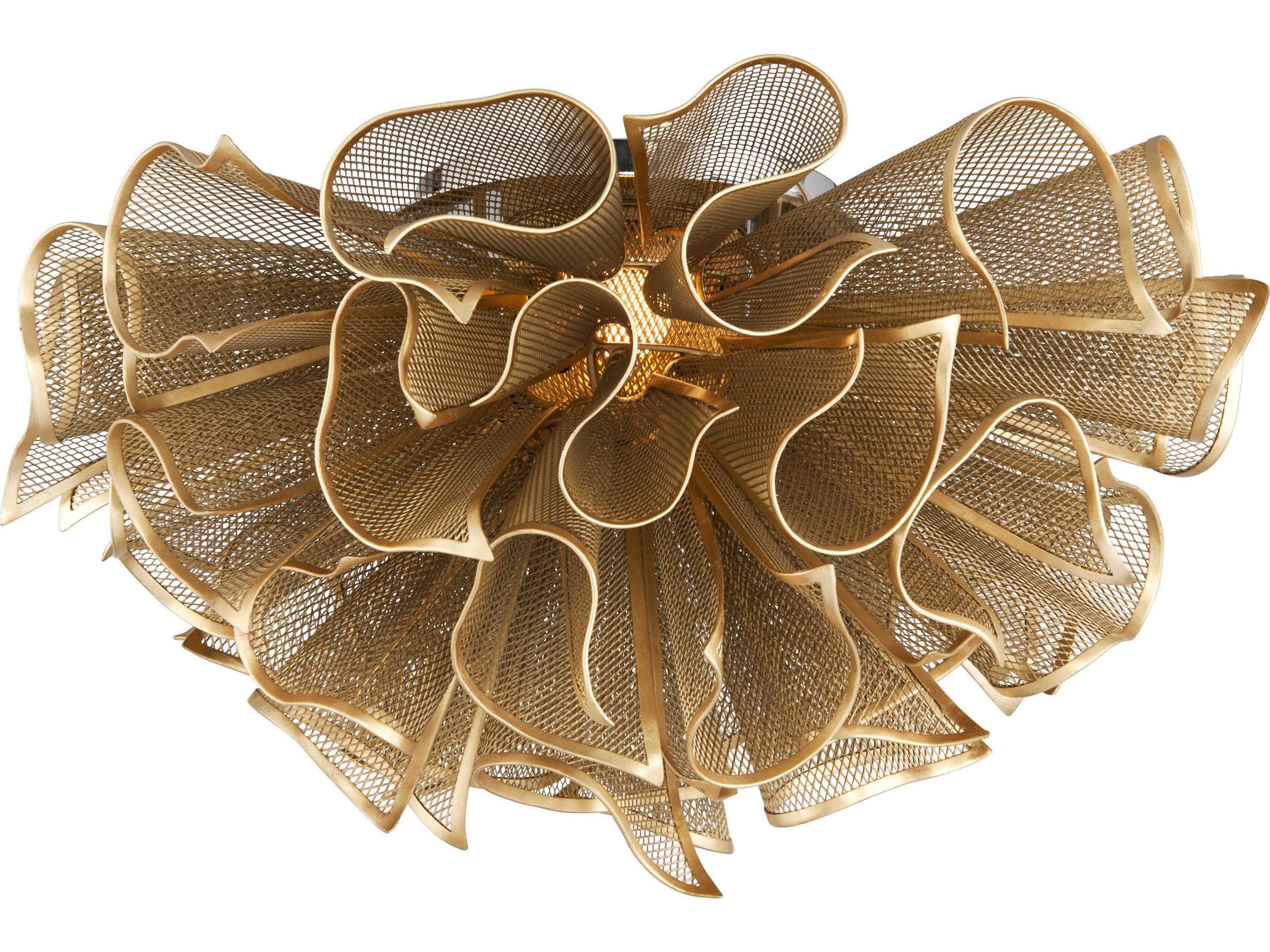 Pulse 1-Light Gold Leaf Flush Mount