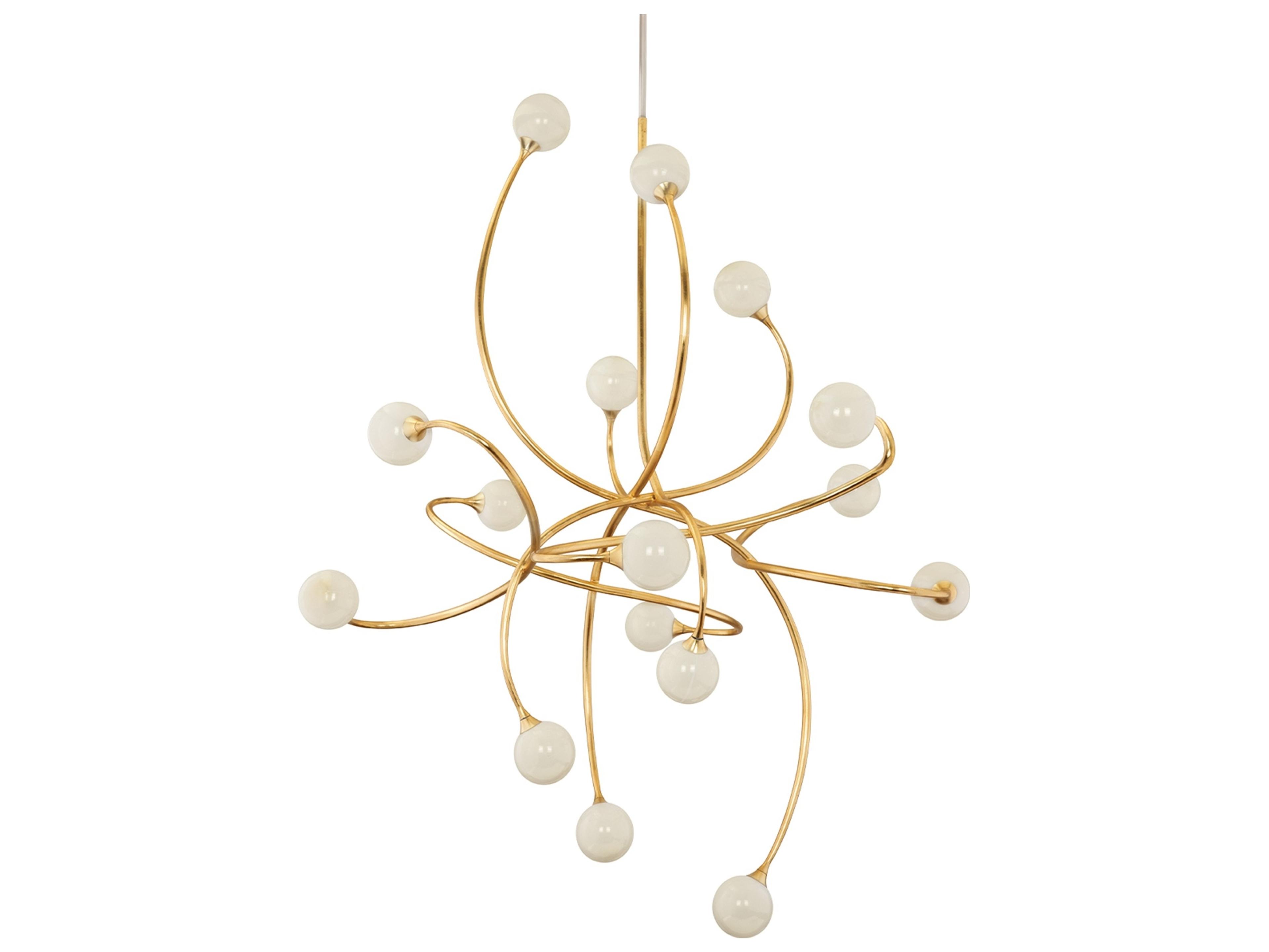 Signature 16-Light Gold Leaf Glass LED Globe Chandelier