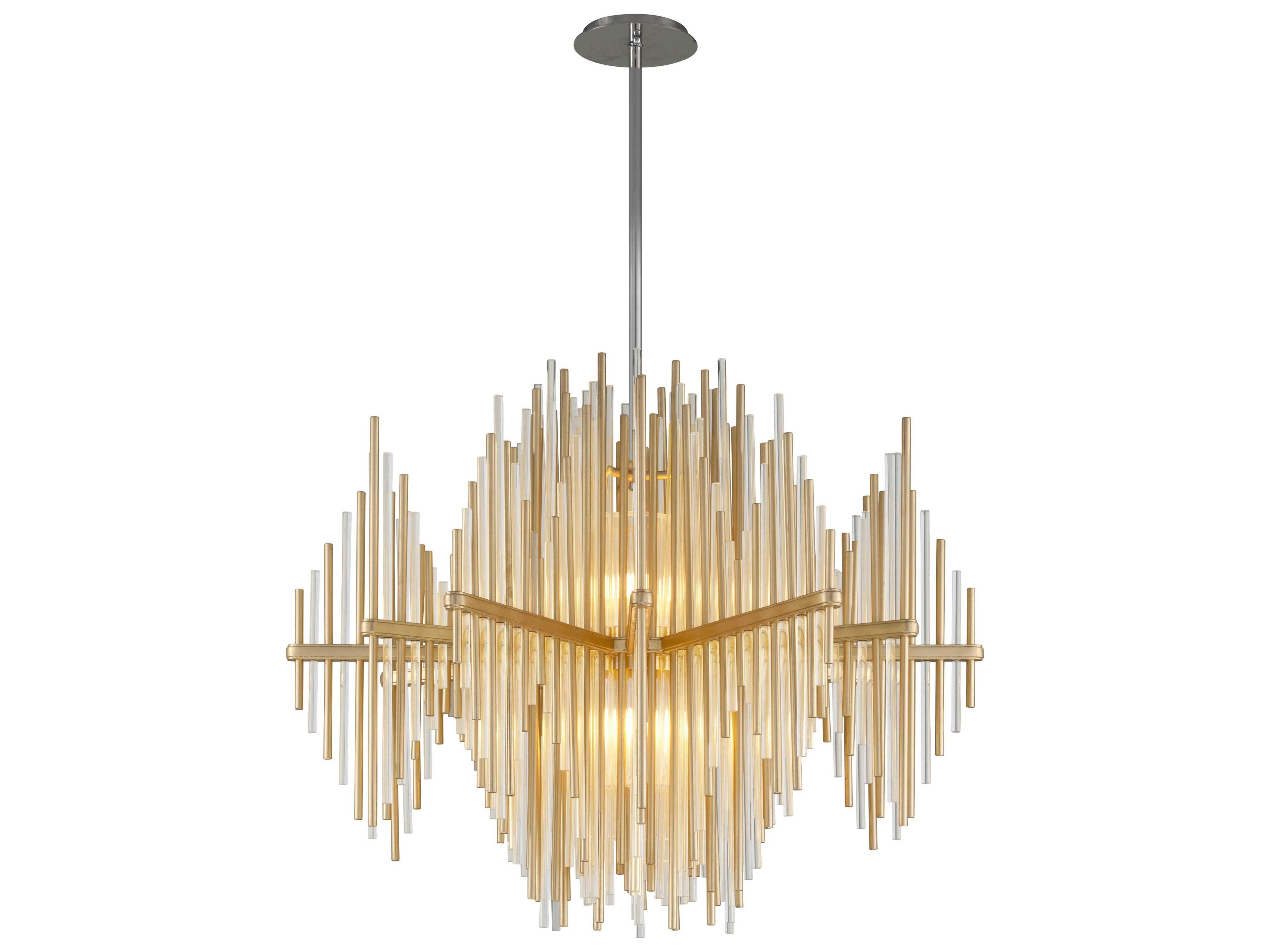 Graffiti Pendant Light Silver Leaf and Polished Stainless