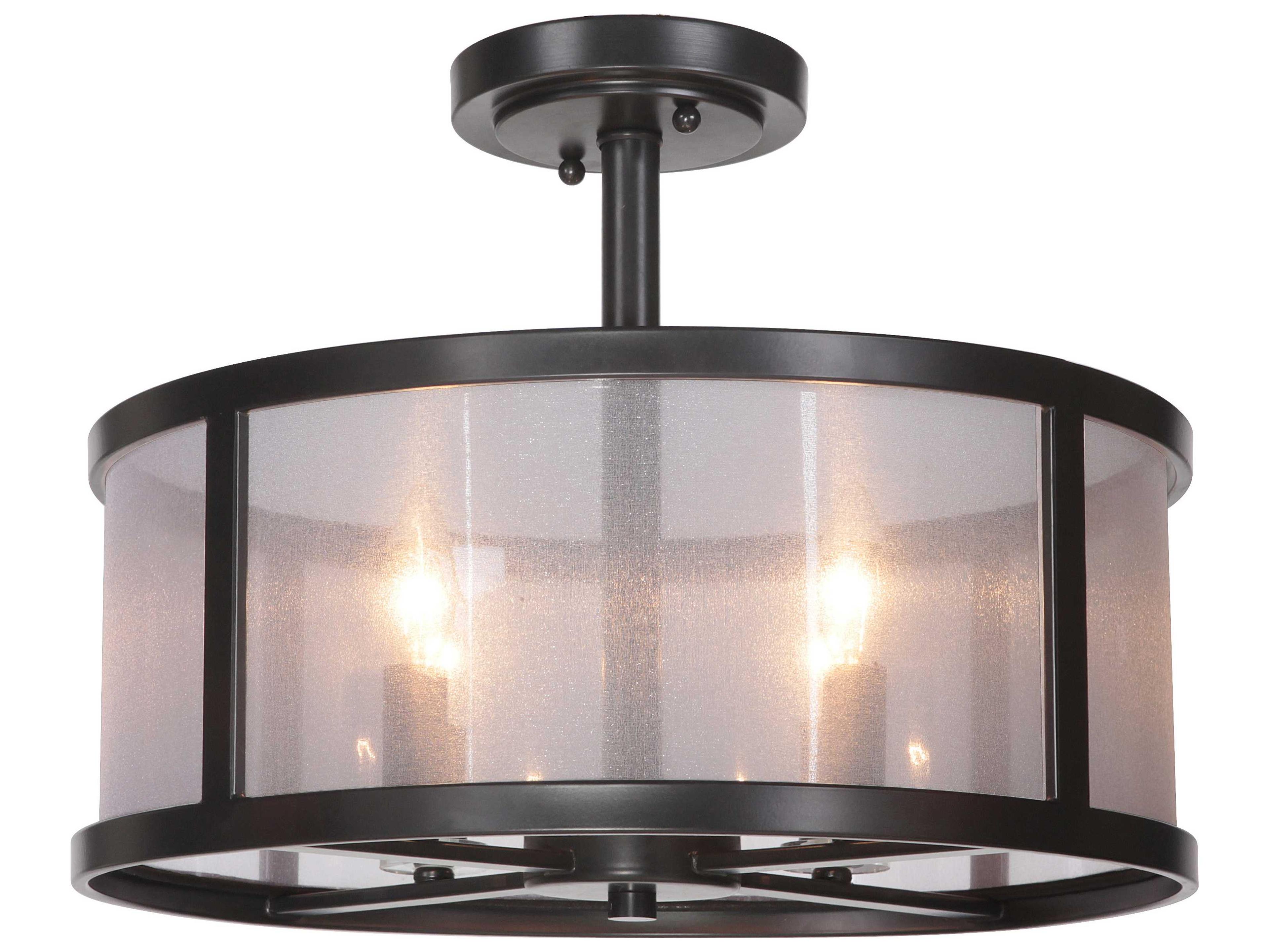 Danbury 4-Light Semi-Flush Mount Ceiling Light in Matte Black