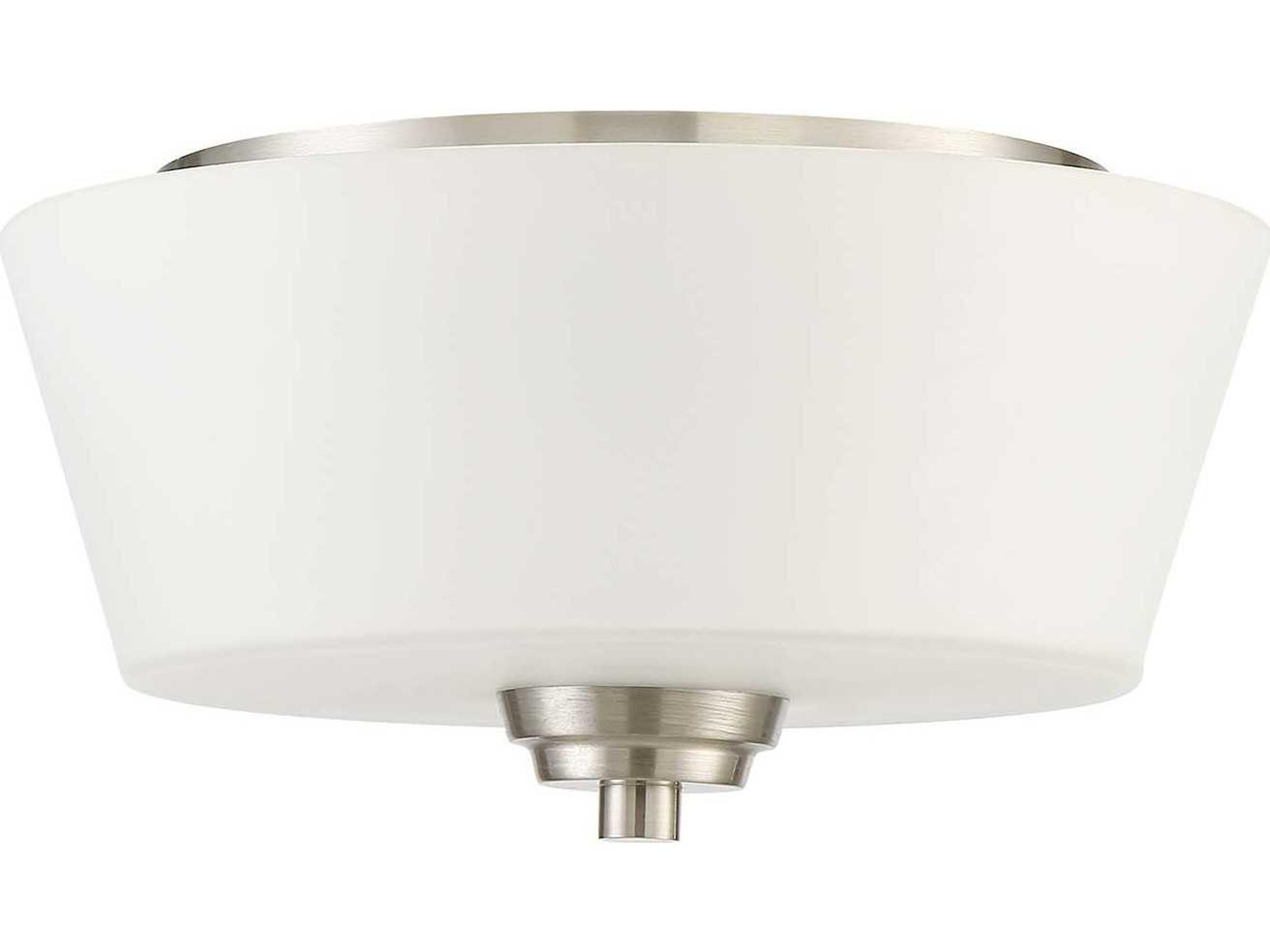 Grace 2-Light Brushed Polished Nickel Bowl Round Flush Mount