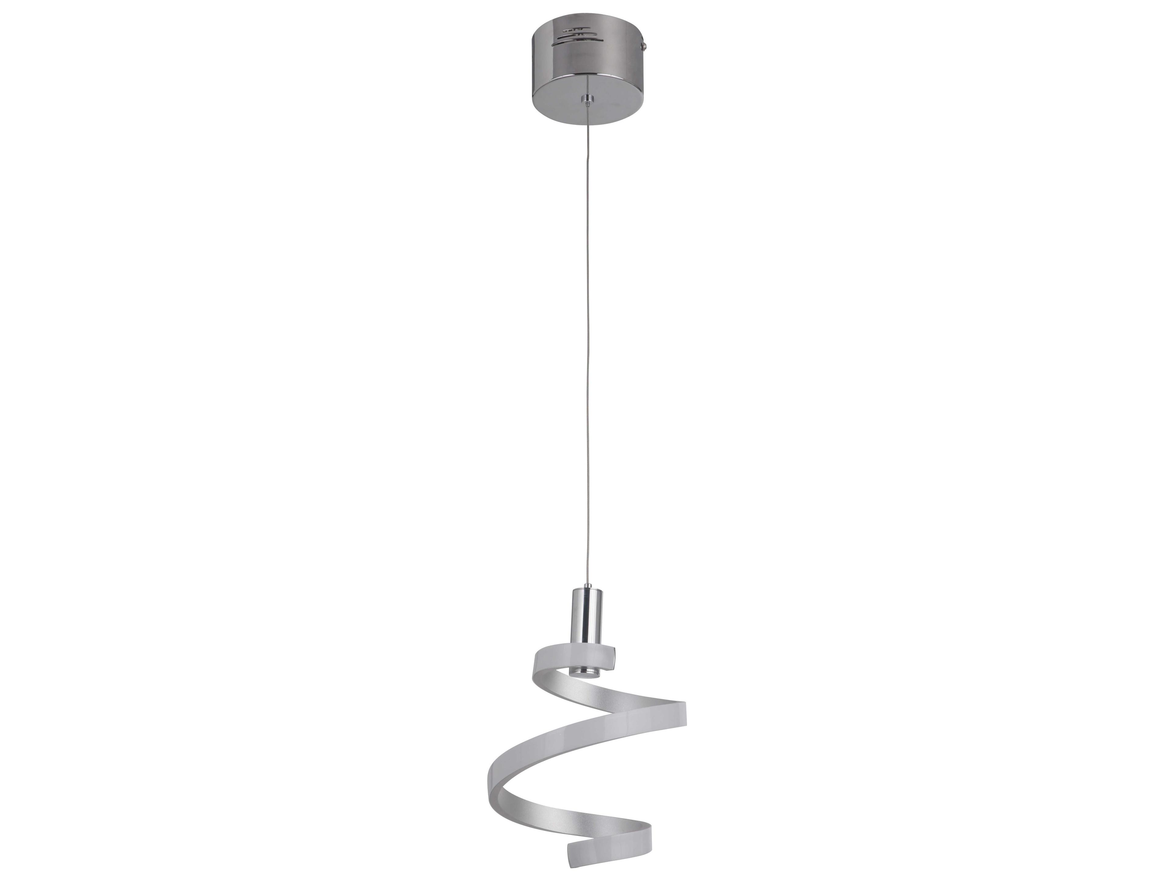 1-Light Matte Silver Chrome LED Mini Pendant