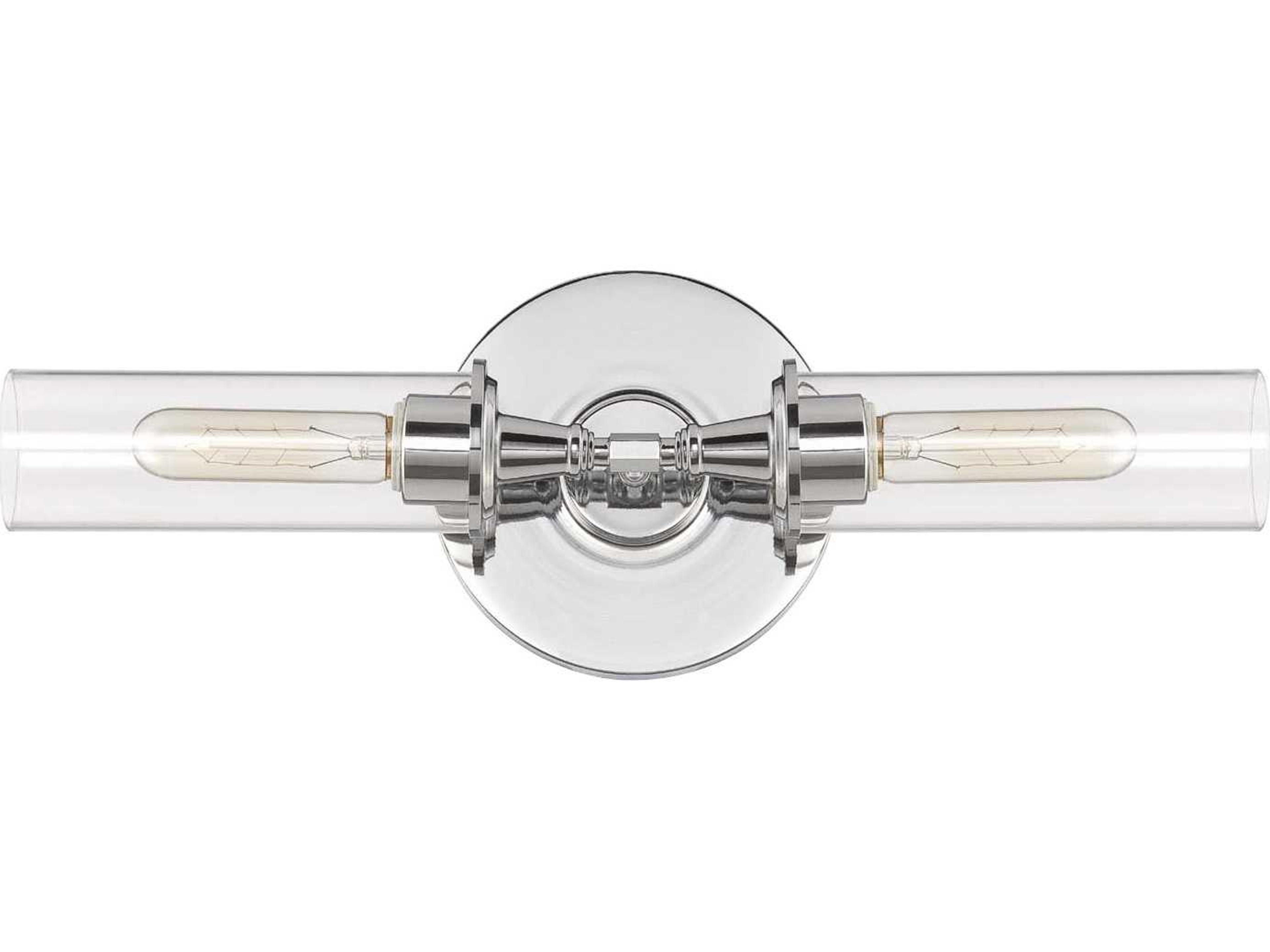 Modina 2-Light Chrome Glass Vanity Light