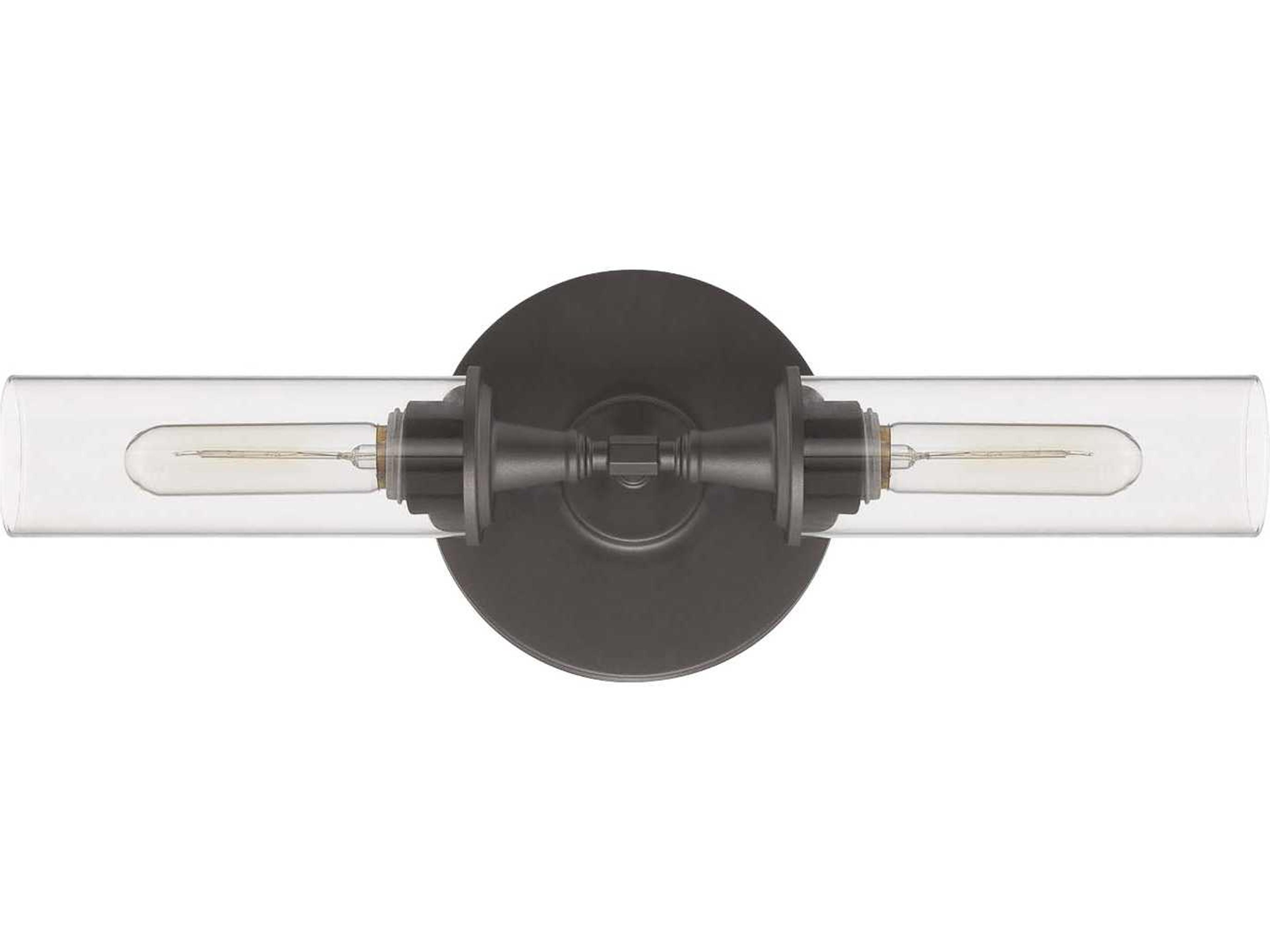 Modina 2-Light Espresso Brown Glass Vanity Light