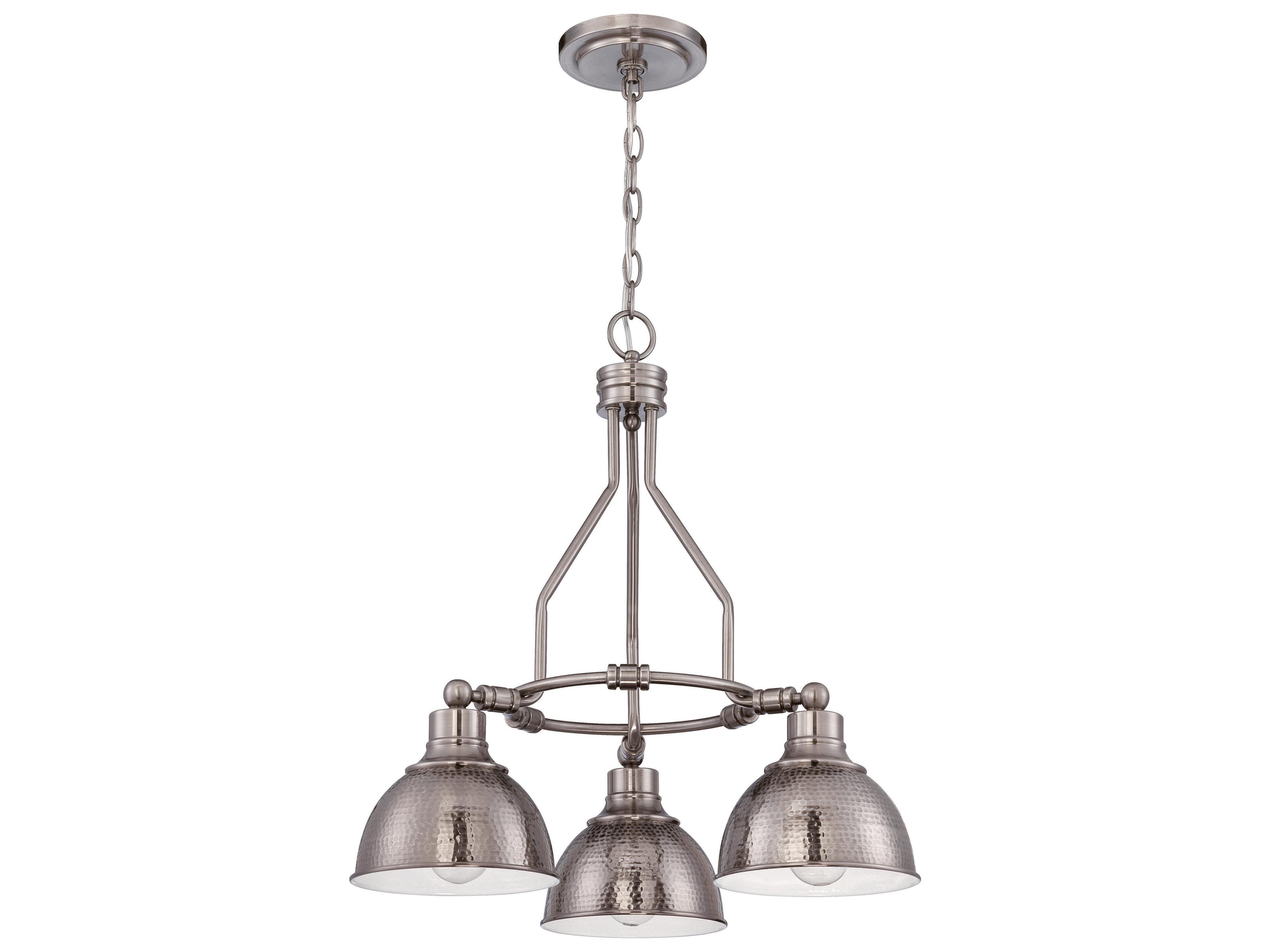 Timarron 3-Light Antique Nickel Bowl Dome Chandelier