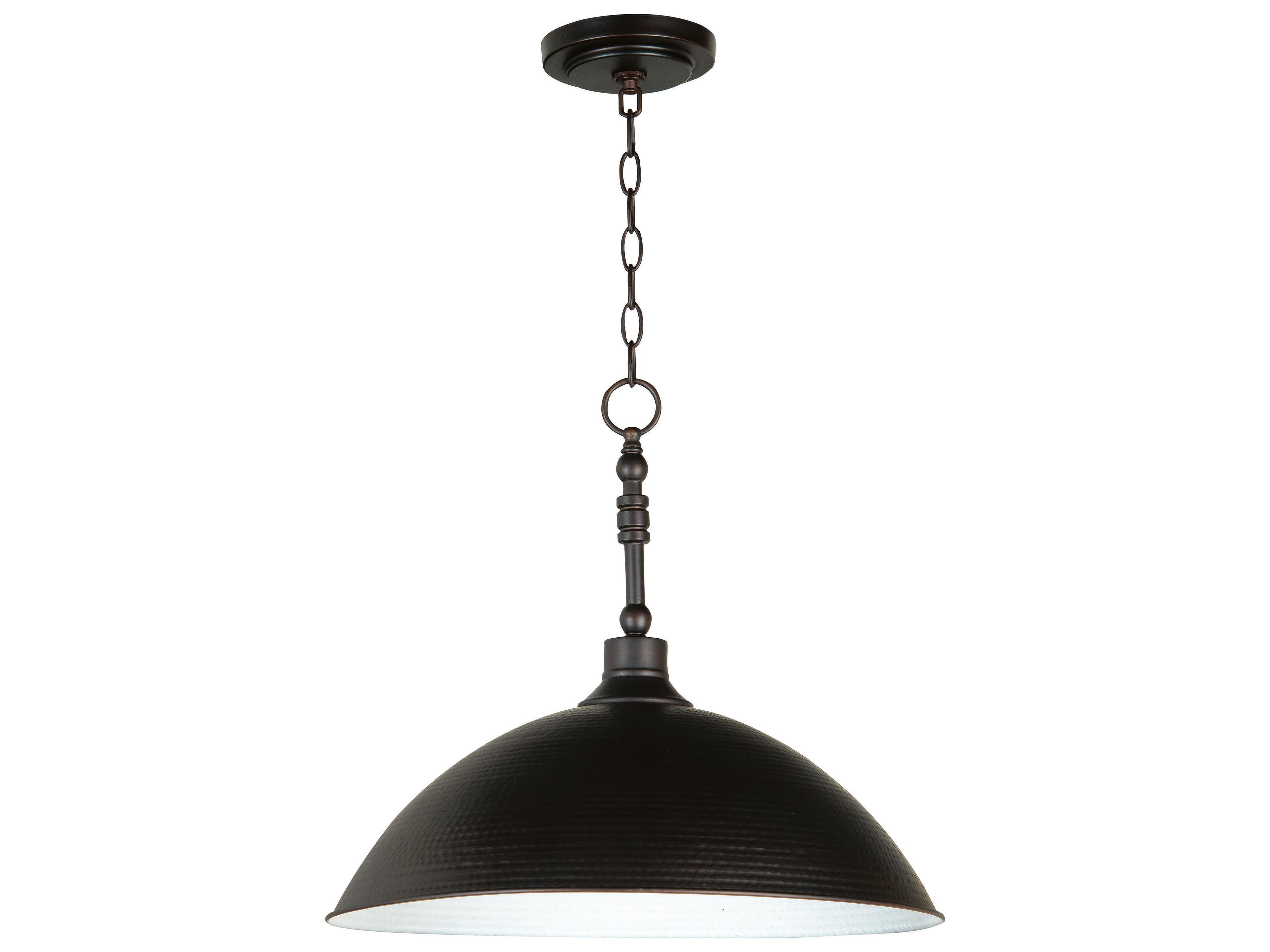 Timarron 1-Light Aged Bronze Bowl Dome Pendant