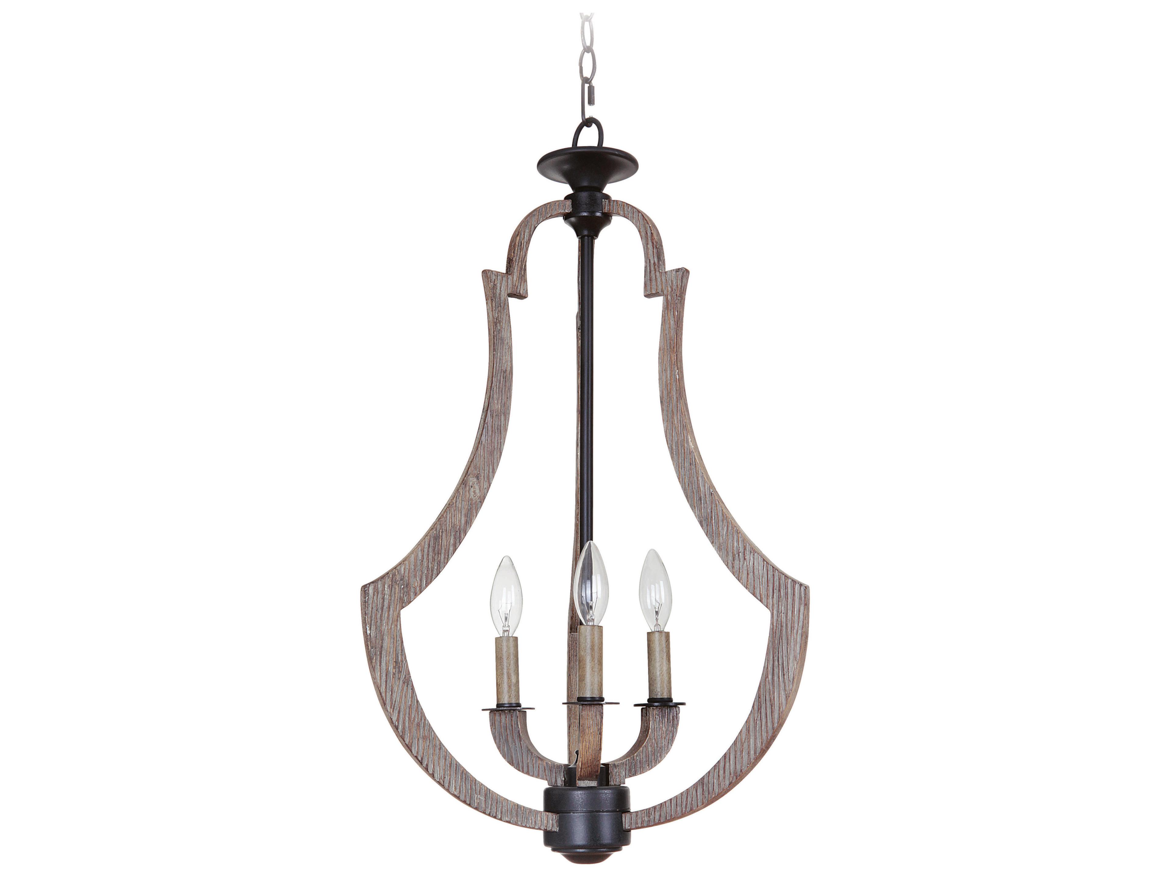 Winton 3-Light Weathered Pine bronze Candelabra Chandelier