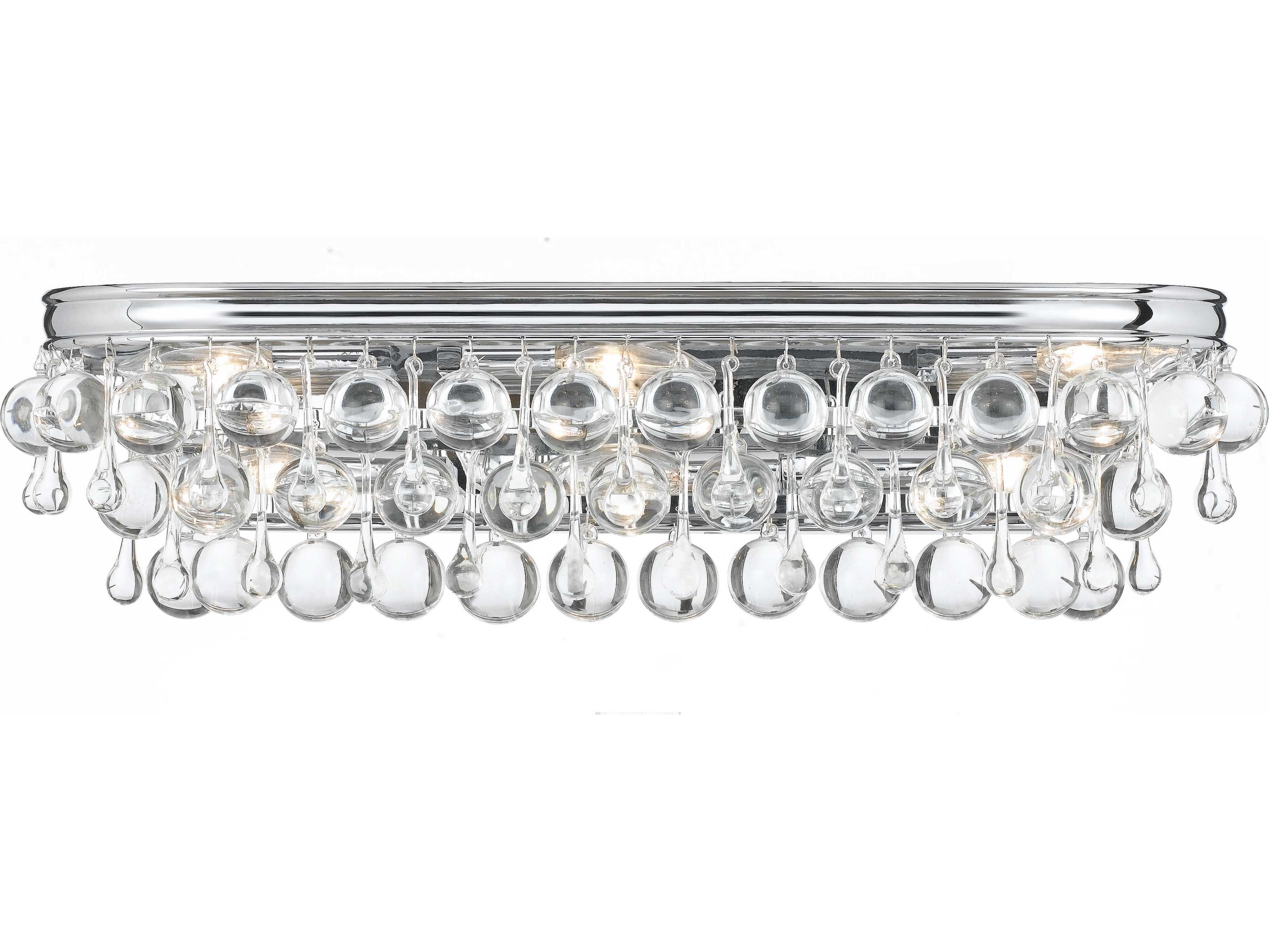 Calypso 6-Light Chrome Crystal Glass Vanity Light