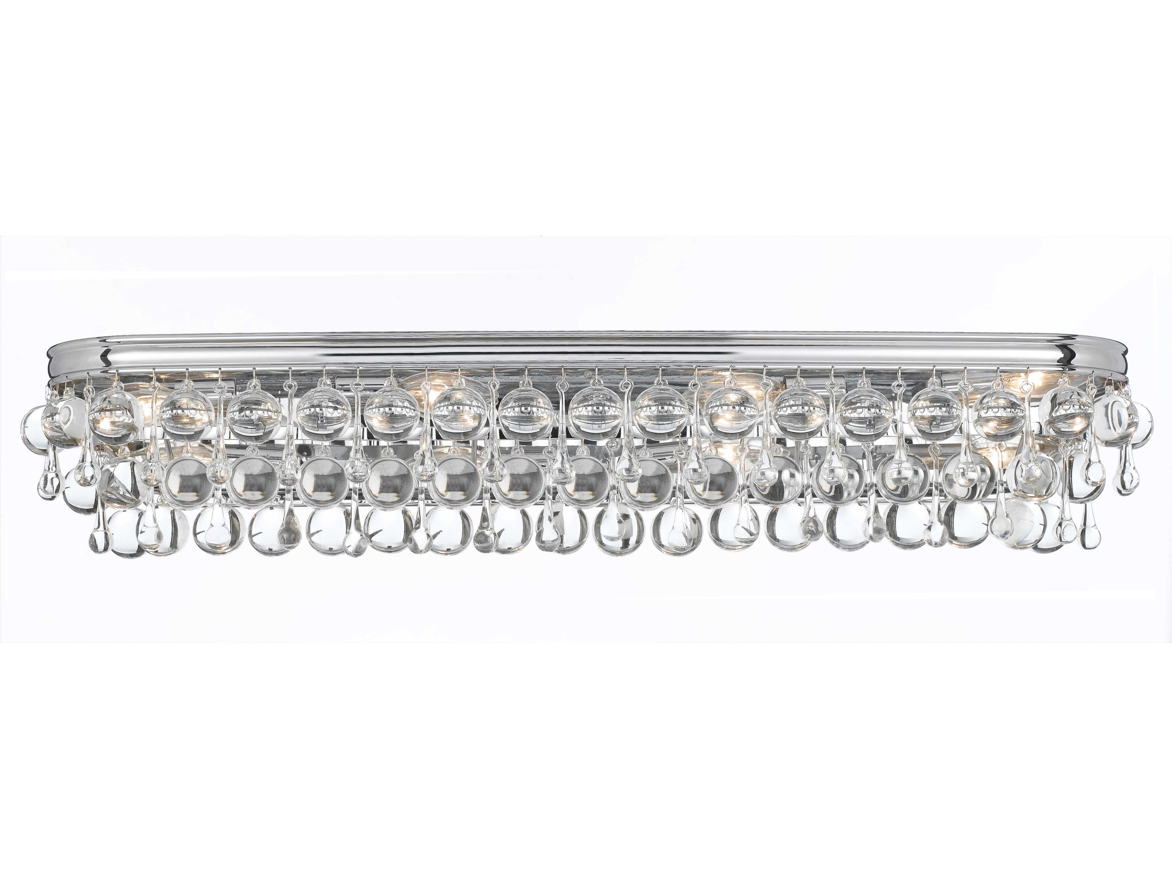 Calypso 8-Light Chrome Crystal Glass Vanity Light