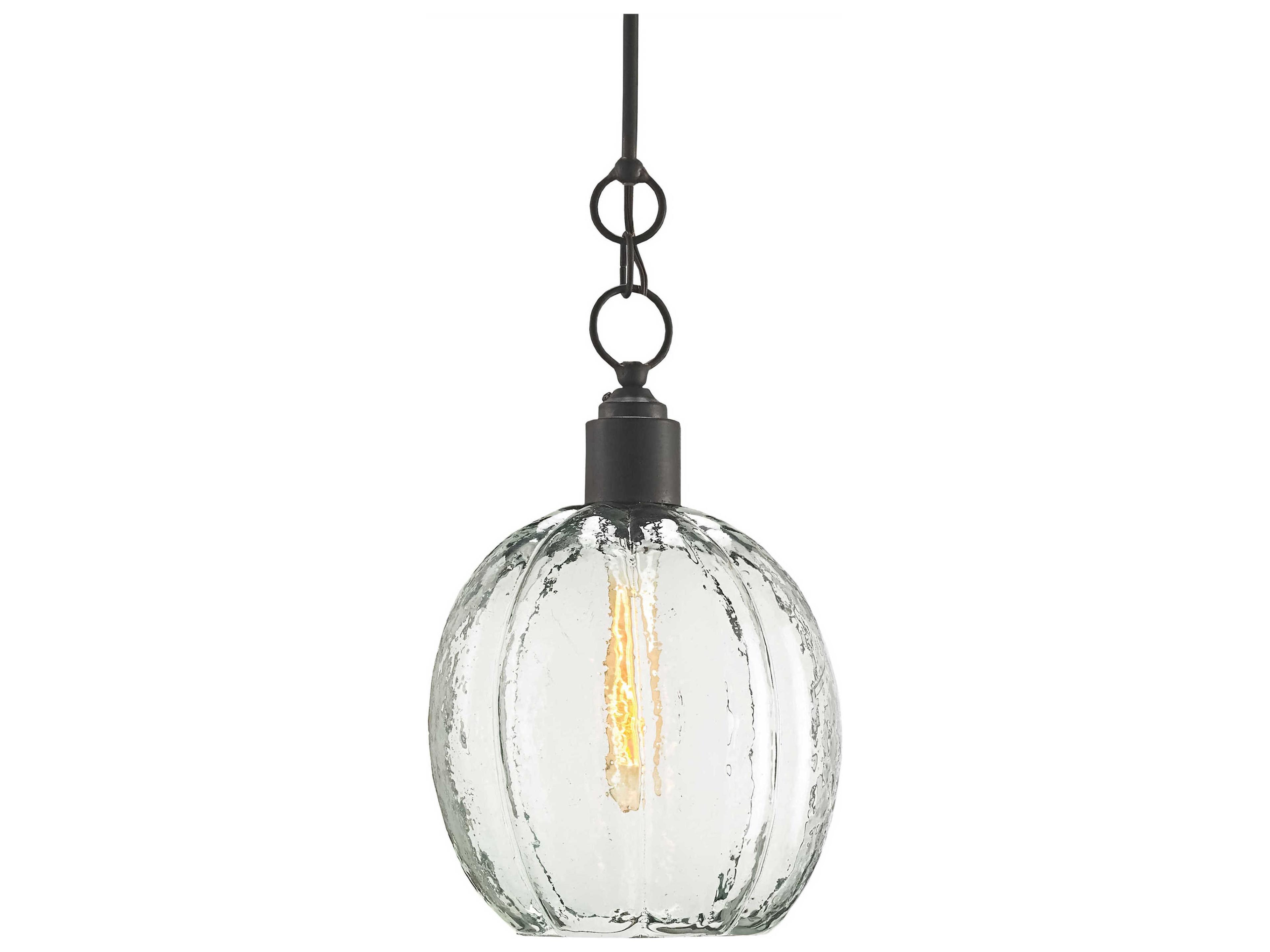 Vistas Old Iron Clear Bell Mini Pendant