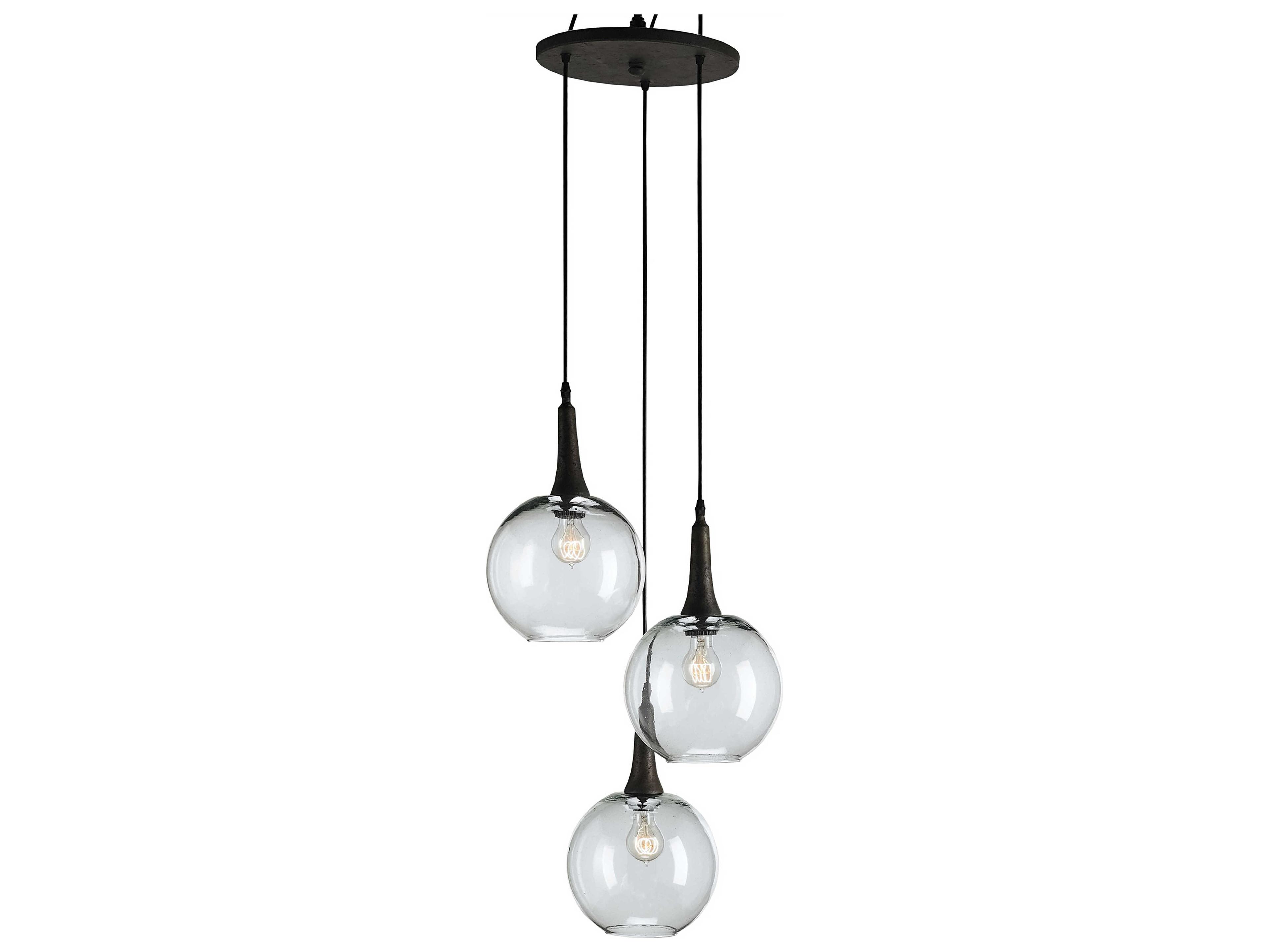 Luxecor Vistas 3-Light Shirley Rust White Glass Globe Pendant
